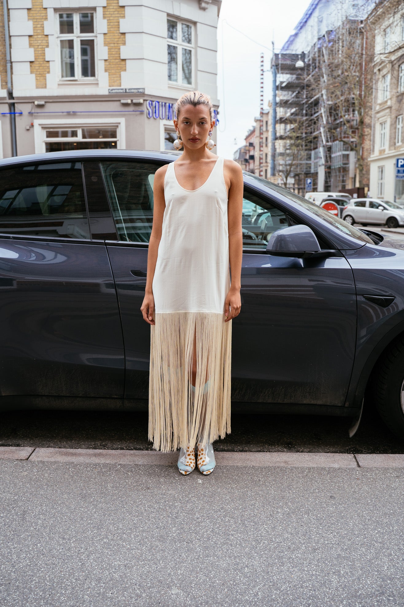 MR. LARKIN, Tassel Slip Dress, Ivory