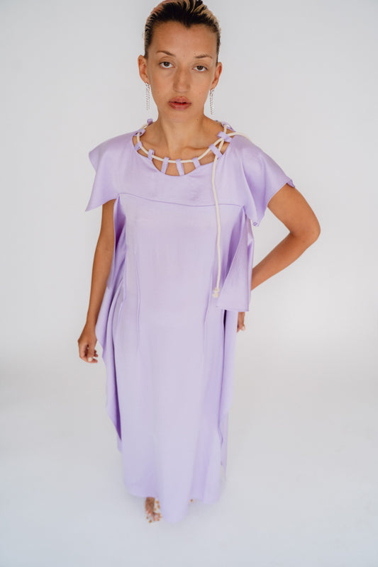 SKARULE, Silky Panel Dress, Purple