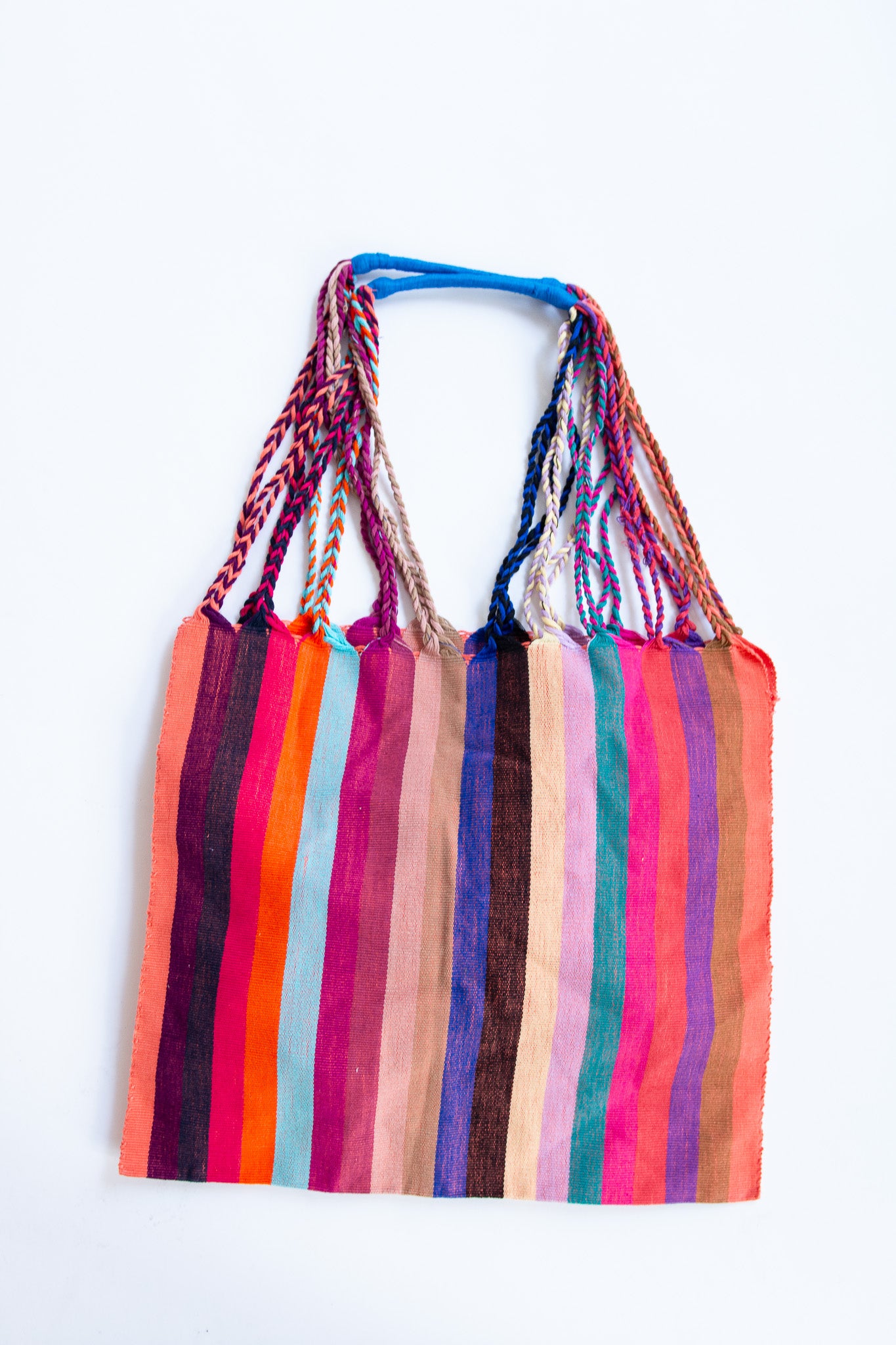 MR. LARKIN, Mercado Woven Market Bag, Stripe Poppy