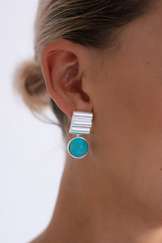 TRINE TUXEN, Howlite Drop Earring, Sterling Silver
