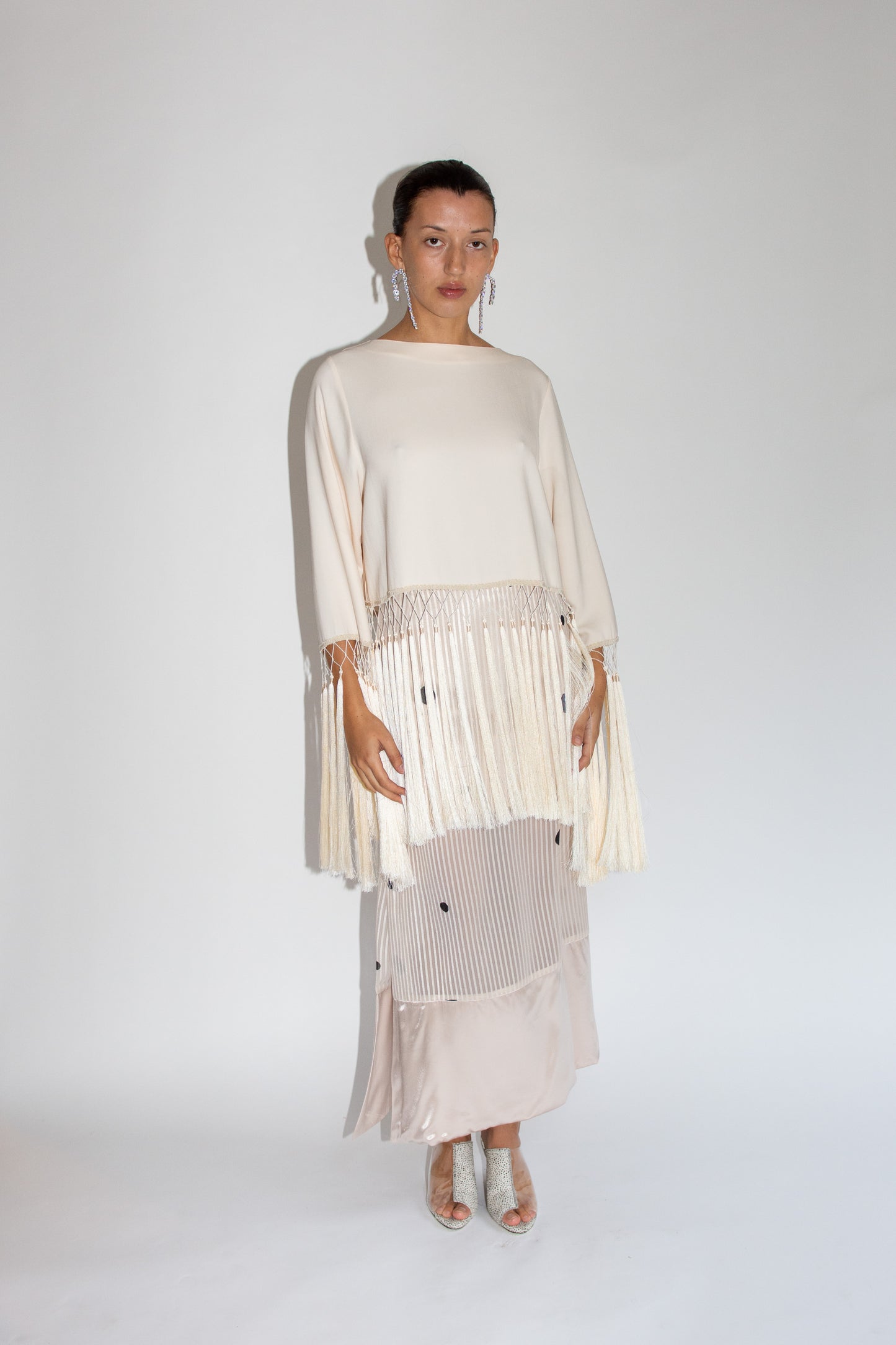 MR. LARKIN, Lou Lou Satin Hem Skirt, Space Black