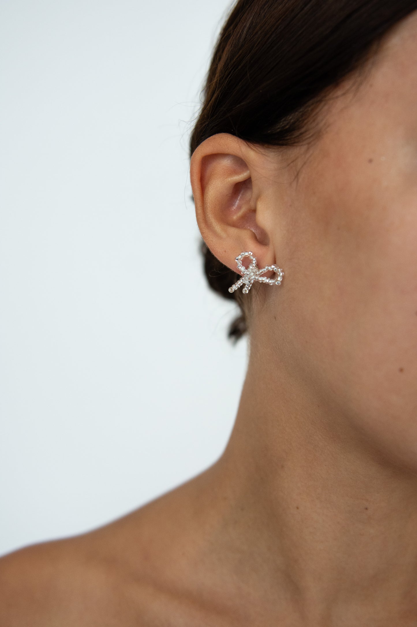 PURA UTZ, Mini Bow Ear Stick, Silver