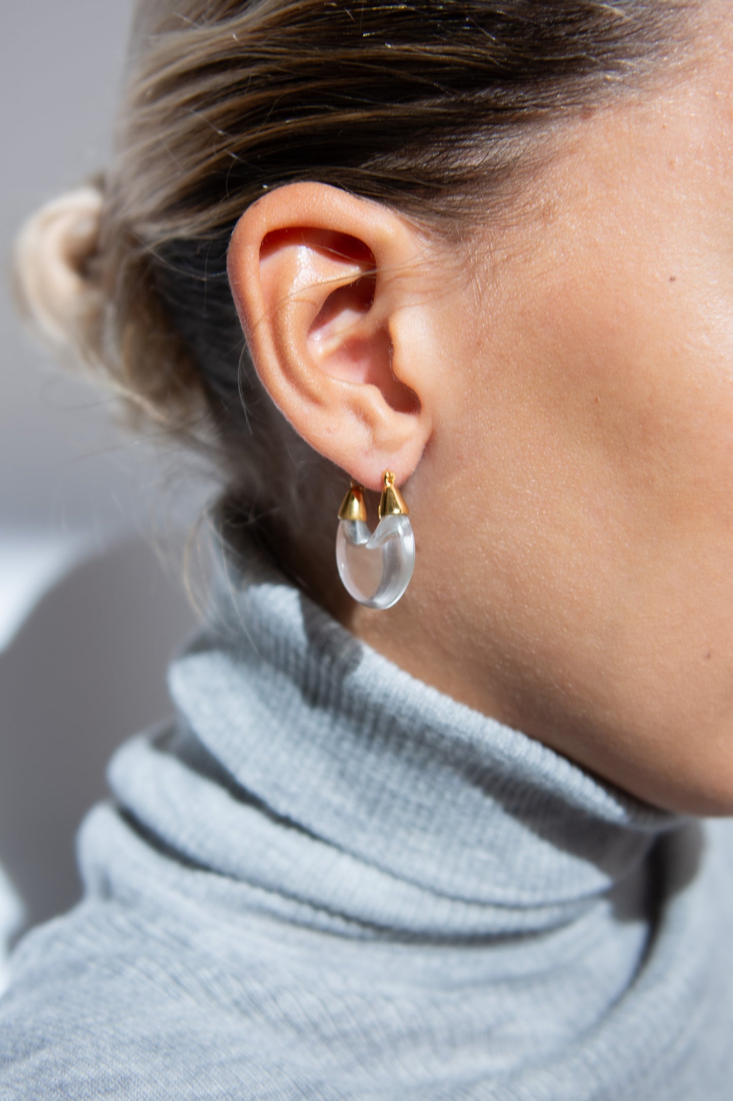 NOMIA, Crystal Hoops, Gold/Crystal