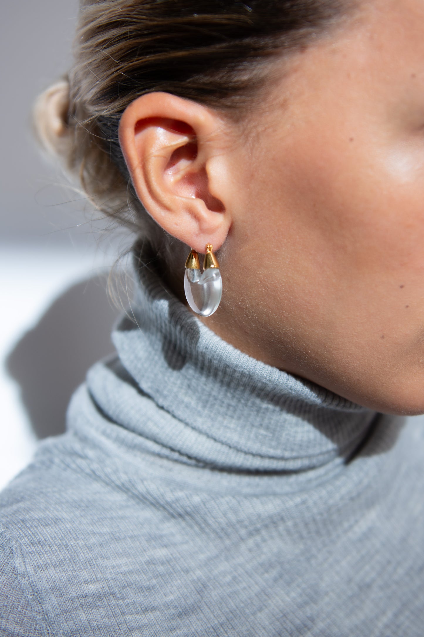 NOMIA, Crystal Hoops, Gold/Crystal