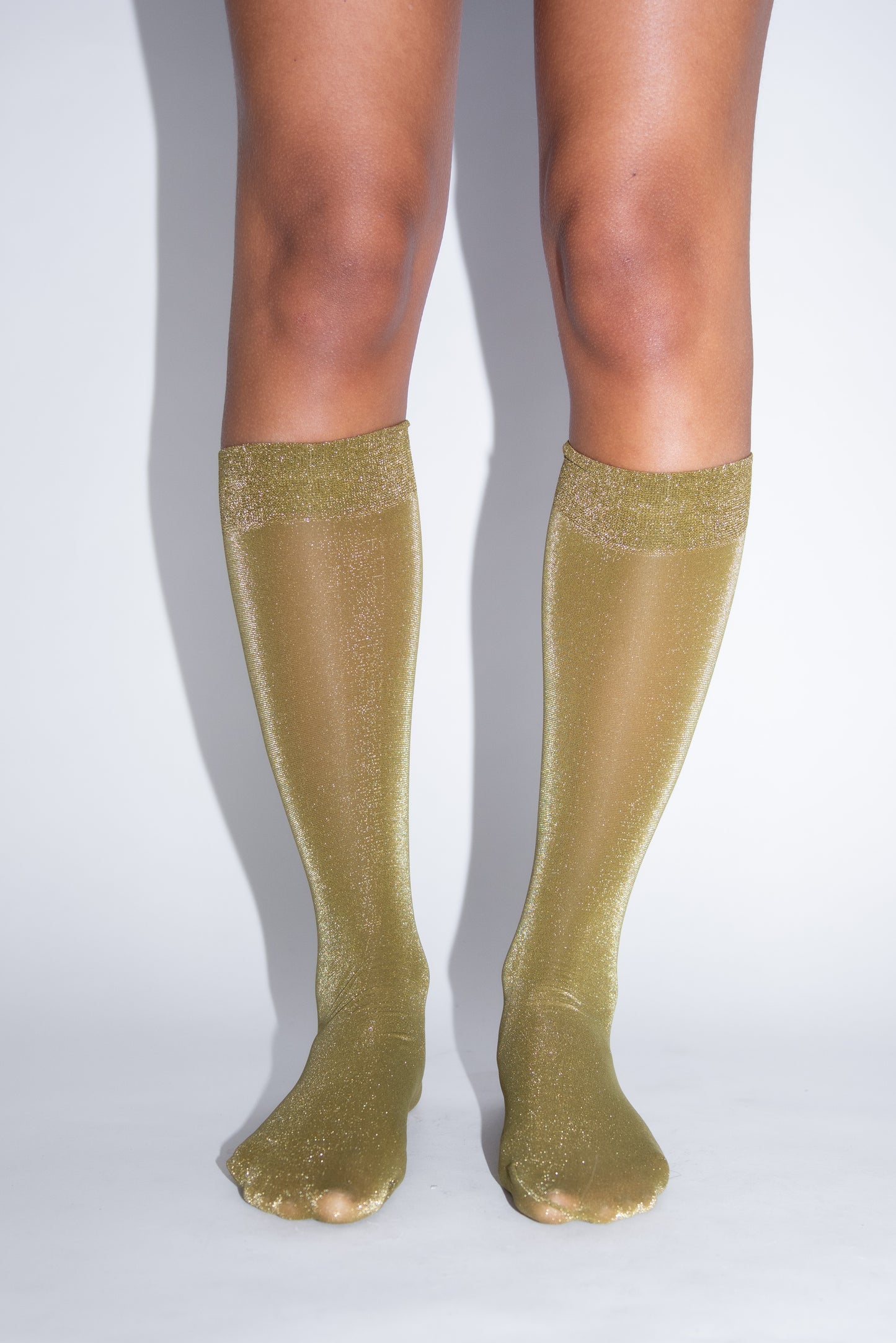 SWEDISH STOCKINGS, Ines Shimmery Socks, Olive Green