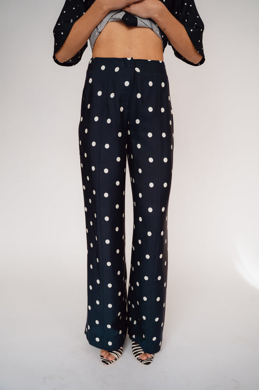 MR. LARKIN, Charlie Pants, Ink/Ivory Big Dot