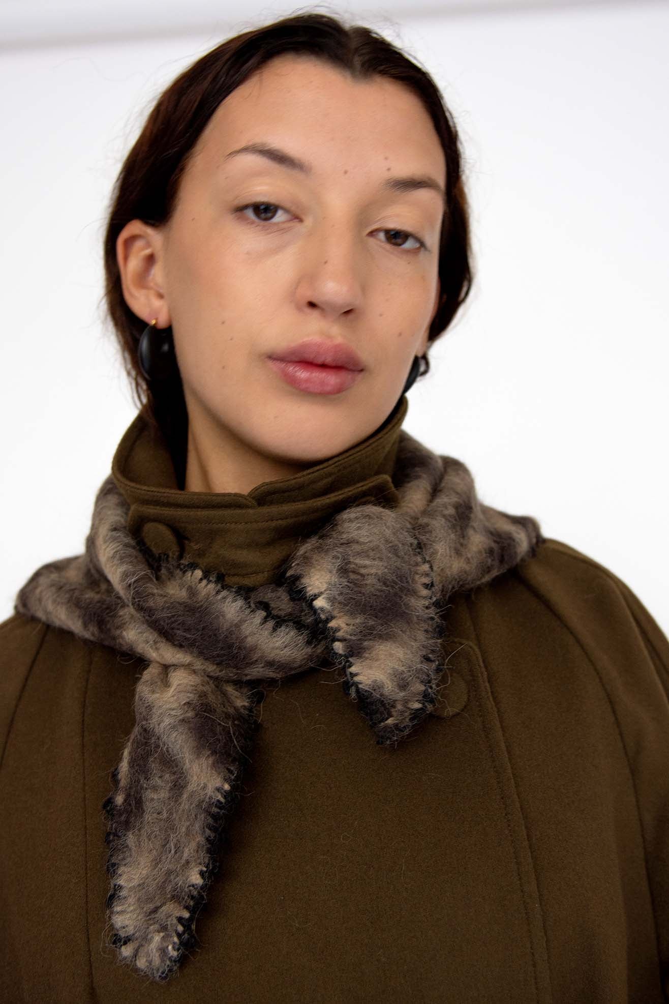 View of RACHEL COMEY, Vetta Scarf, Chocolate Space Dye – Mr. Larkin