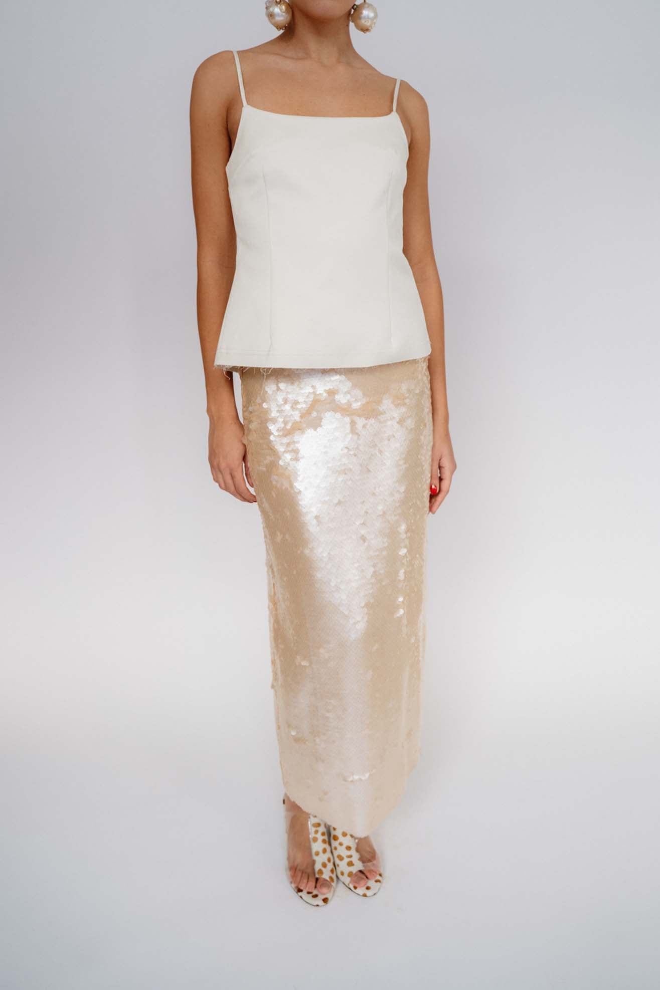 MR. LARKIN, Ana Sequin Skirt, Champagne