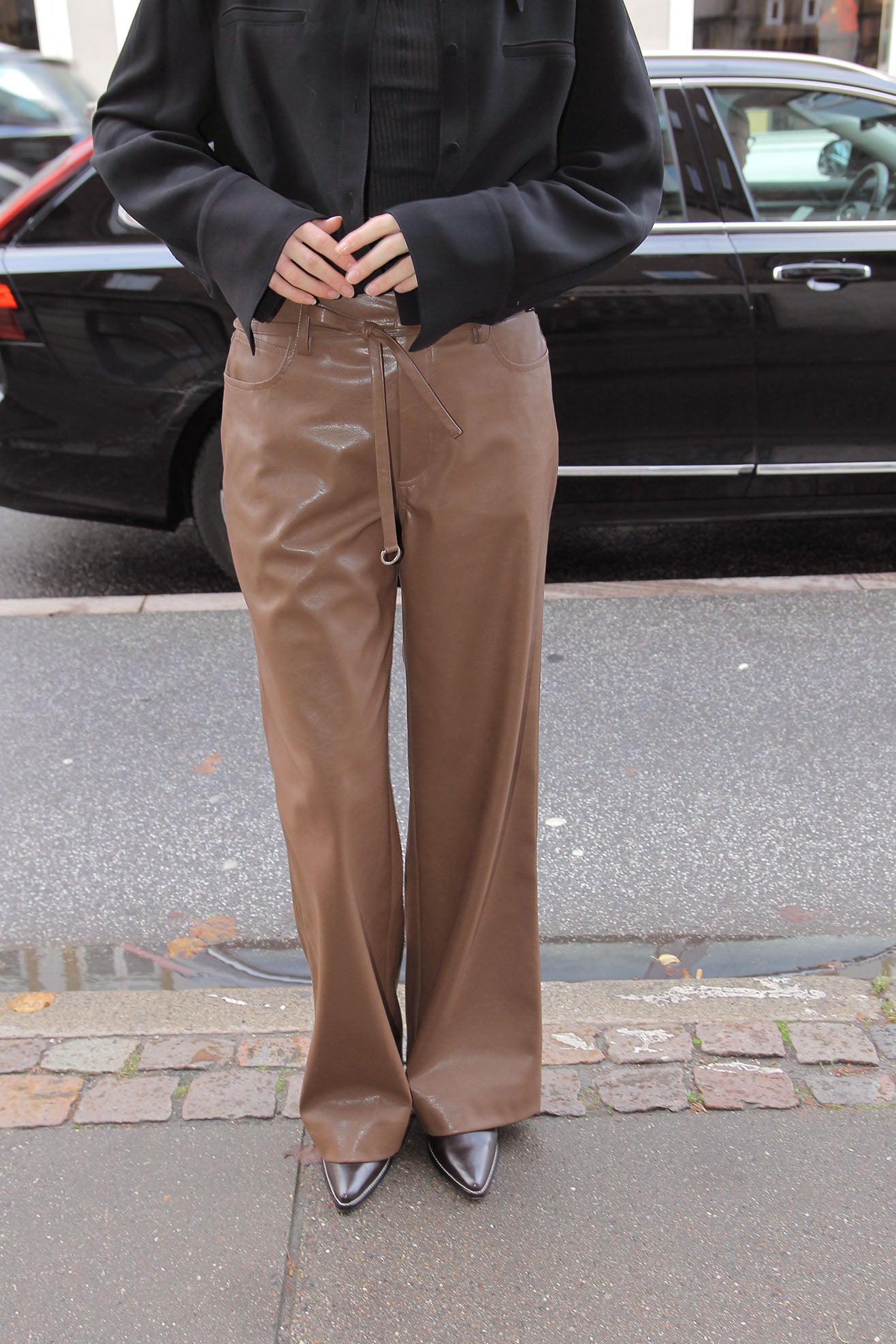 MR. LARKIN, Betty Leather Pant, Bark