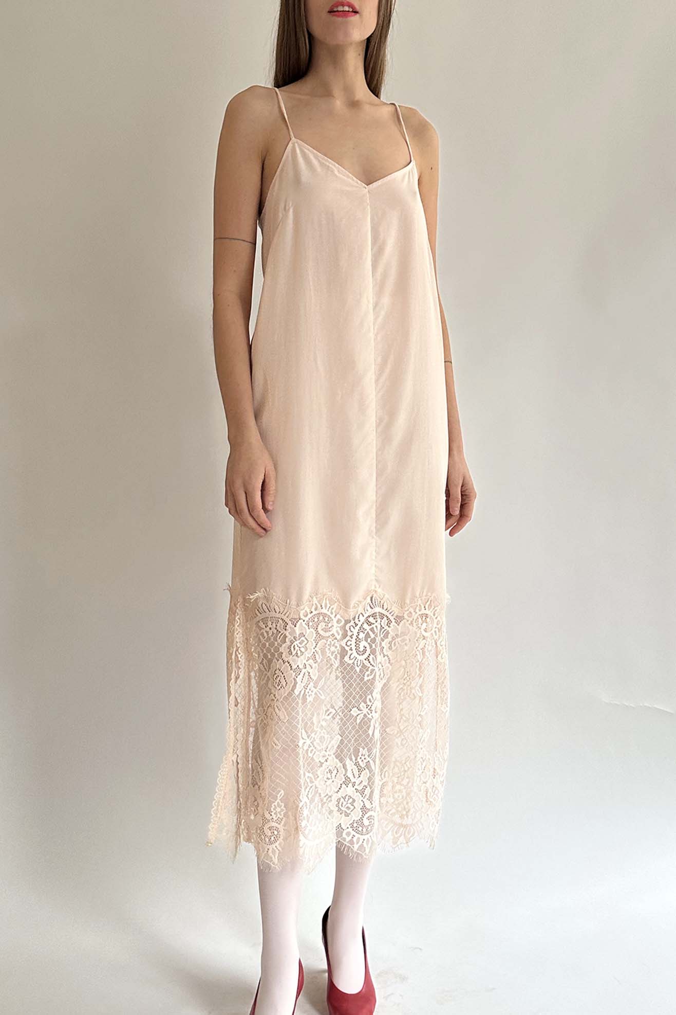 MR. LARKIN, Merci Slip Dress, Pale Peach