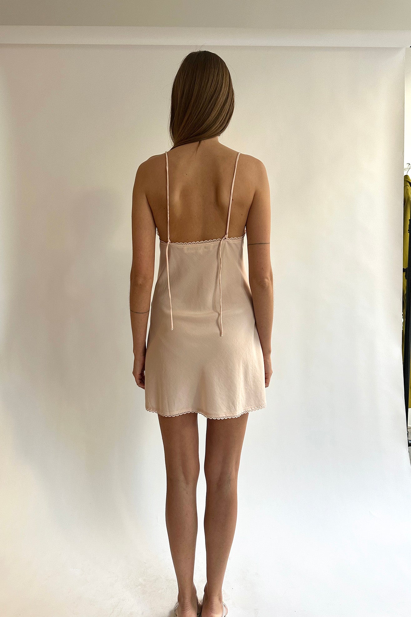 MR. LARKIN, Mini Slip Dress, Pale Peach