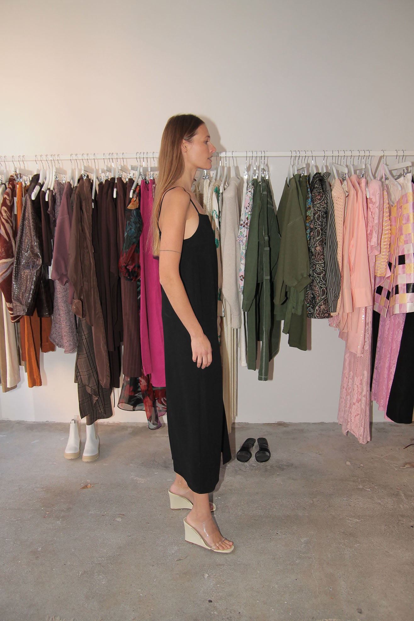 MR. LARKIN, Owen Slip Dress, Black