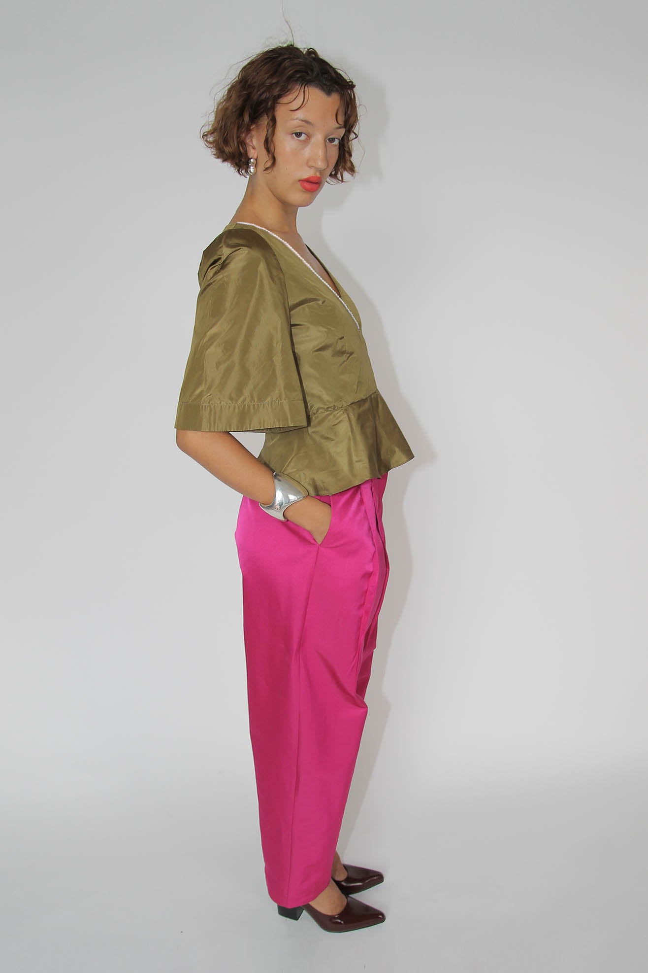 MR. LARKIN, Paloma Wrap Top, Olive