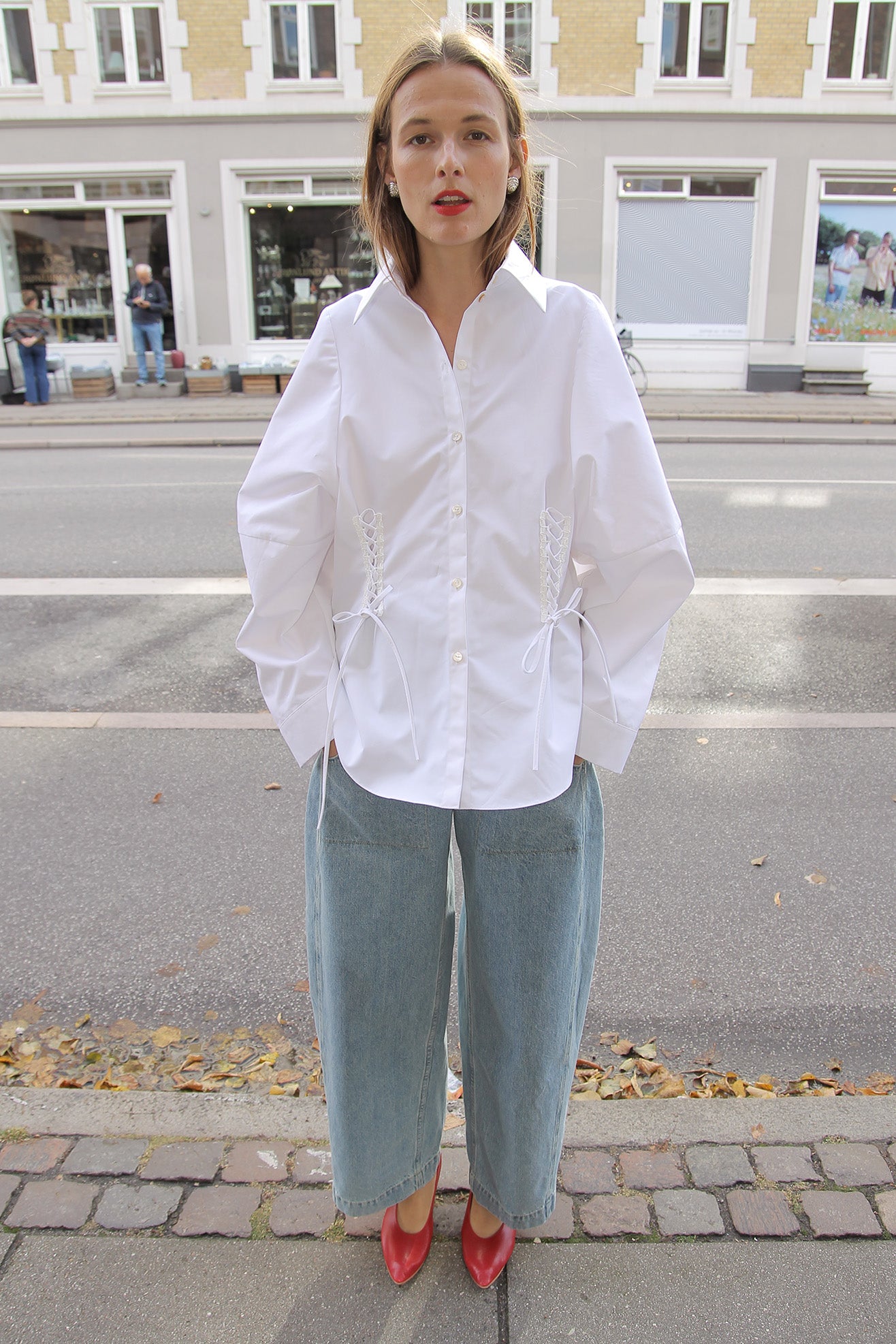 MR. LARKIN, Roberta Corset Shirt, Off White