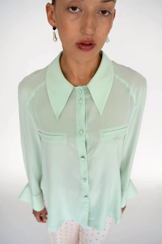 MR. LARKIN, Tallulah Shirt, Honeydew