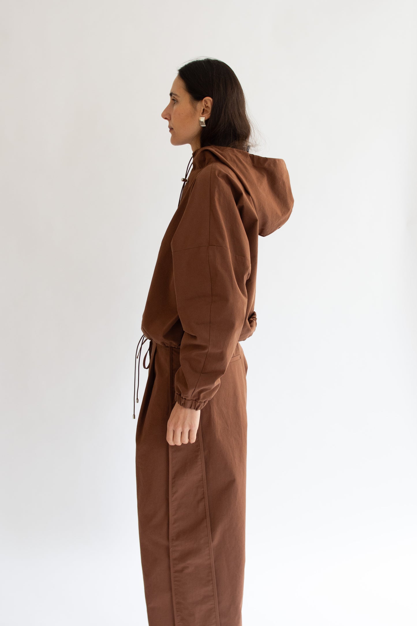 NOMIA, Zip Hooded Pullover, Russet