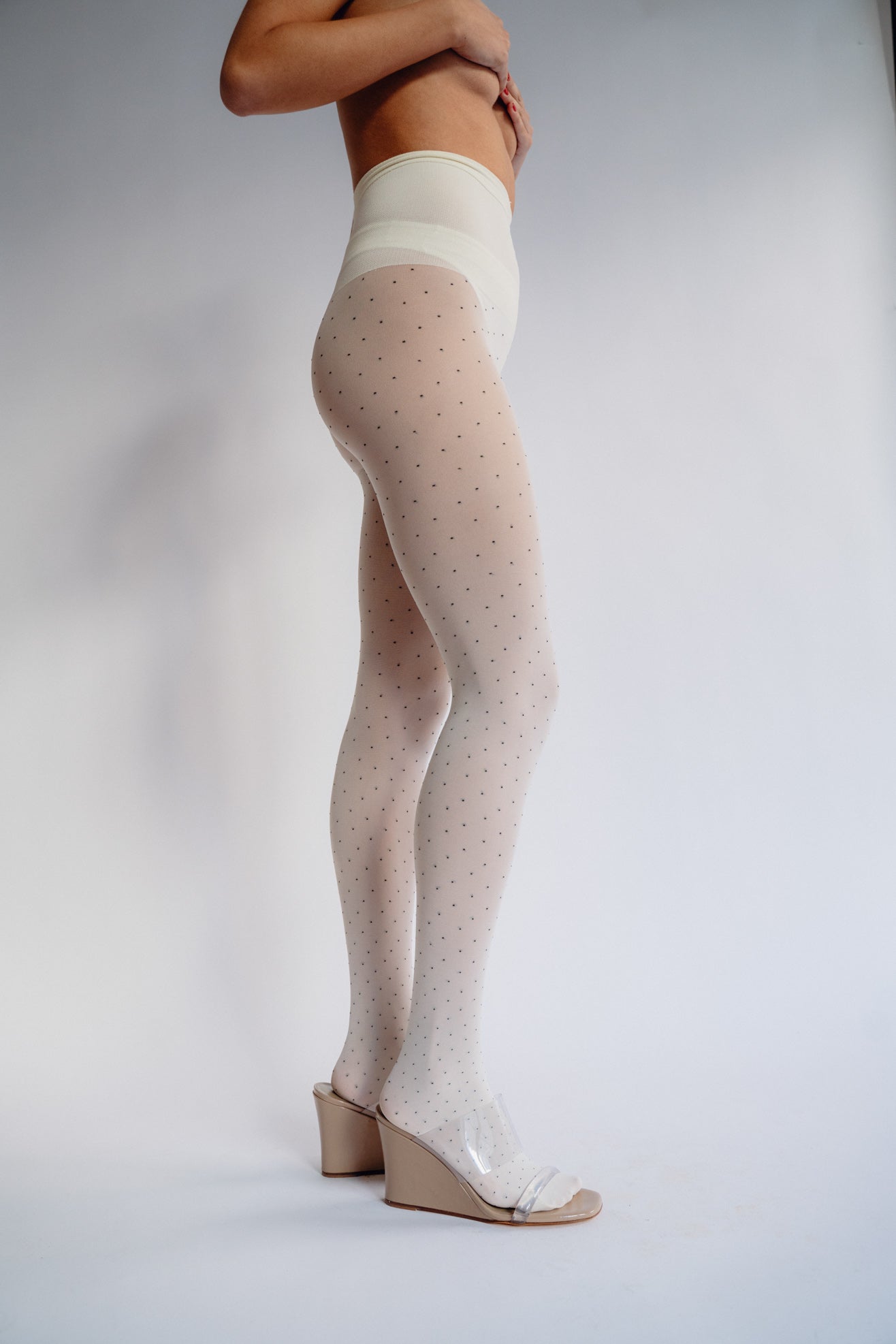 SWEDISH STOCKINGS, Eira Petite Dots Tights, Ivory