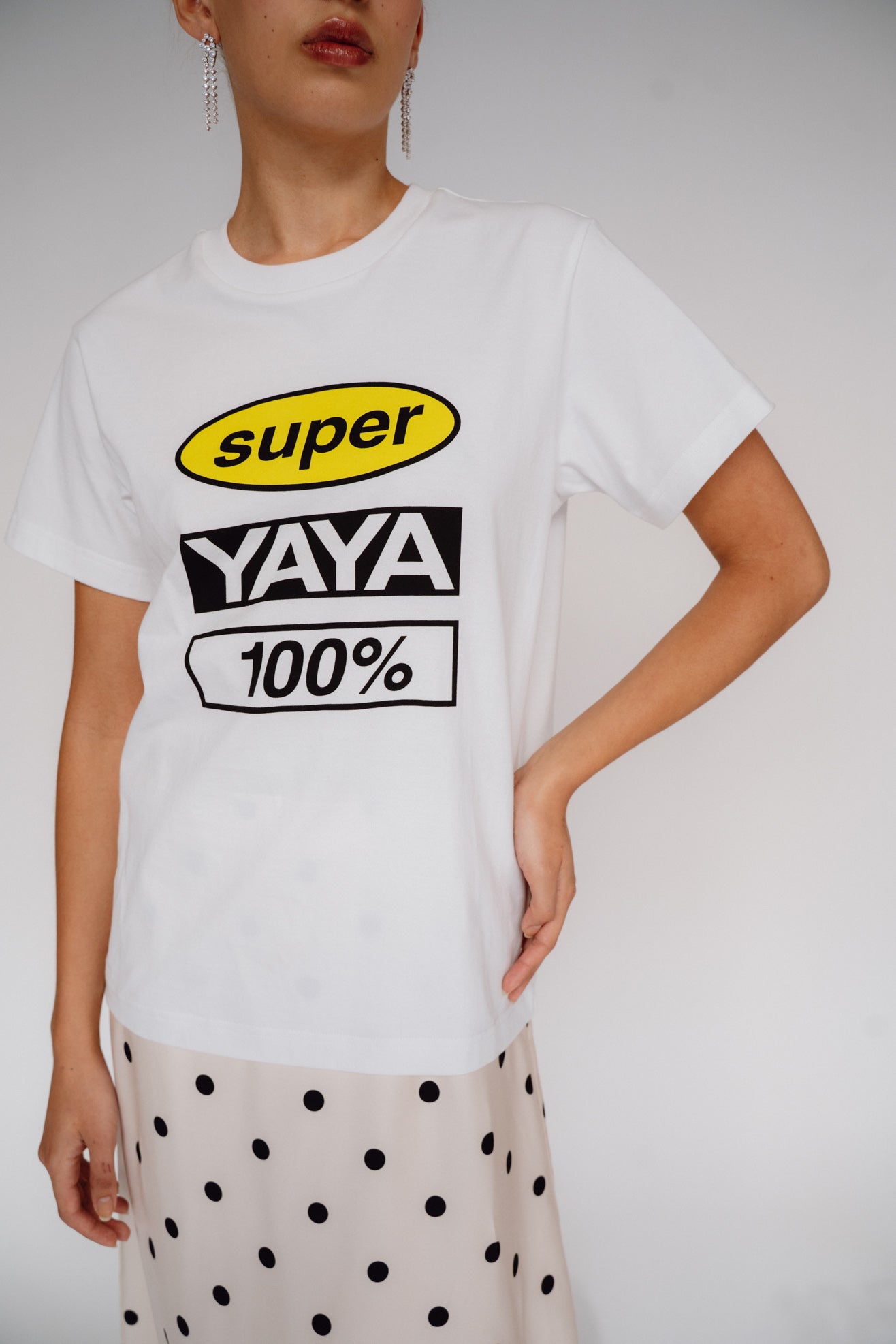 SUPER YAYA, Logo Classic T-shirt, White