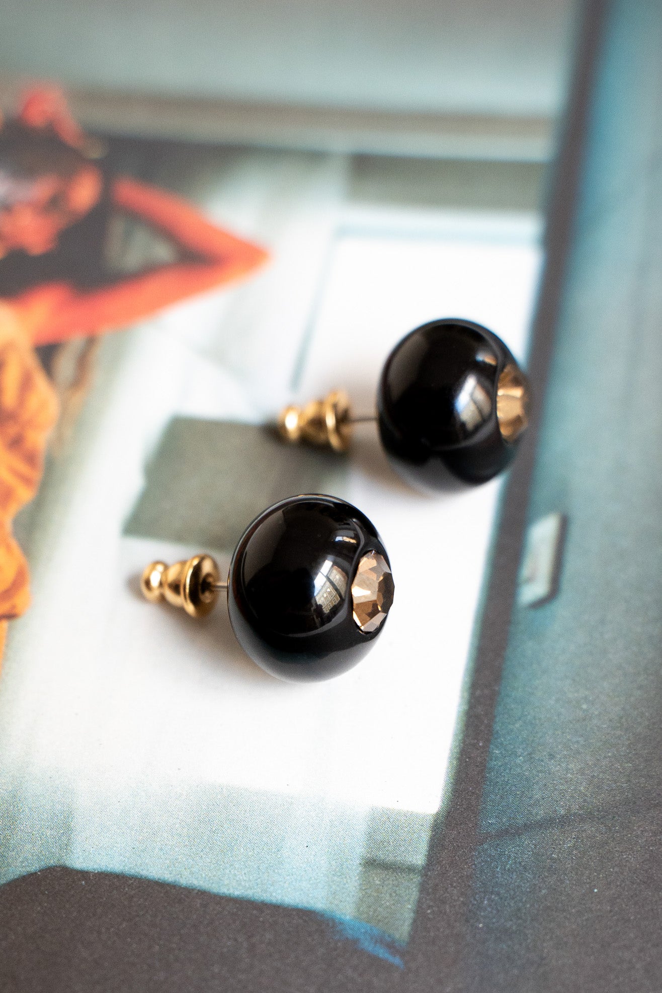 RACHEL COMEY, Studded Globe Earring, Black