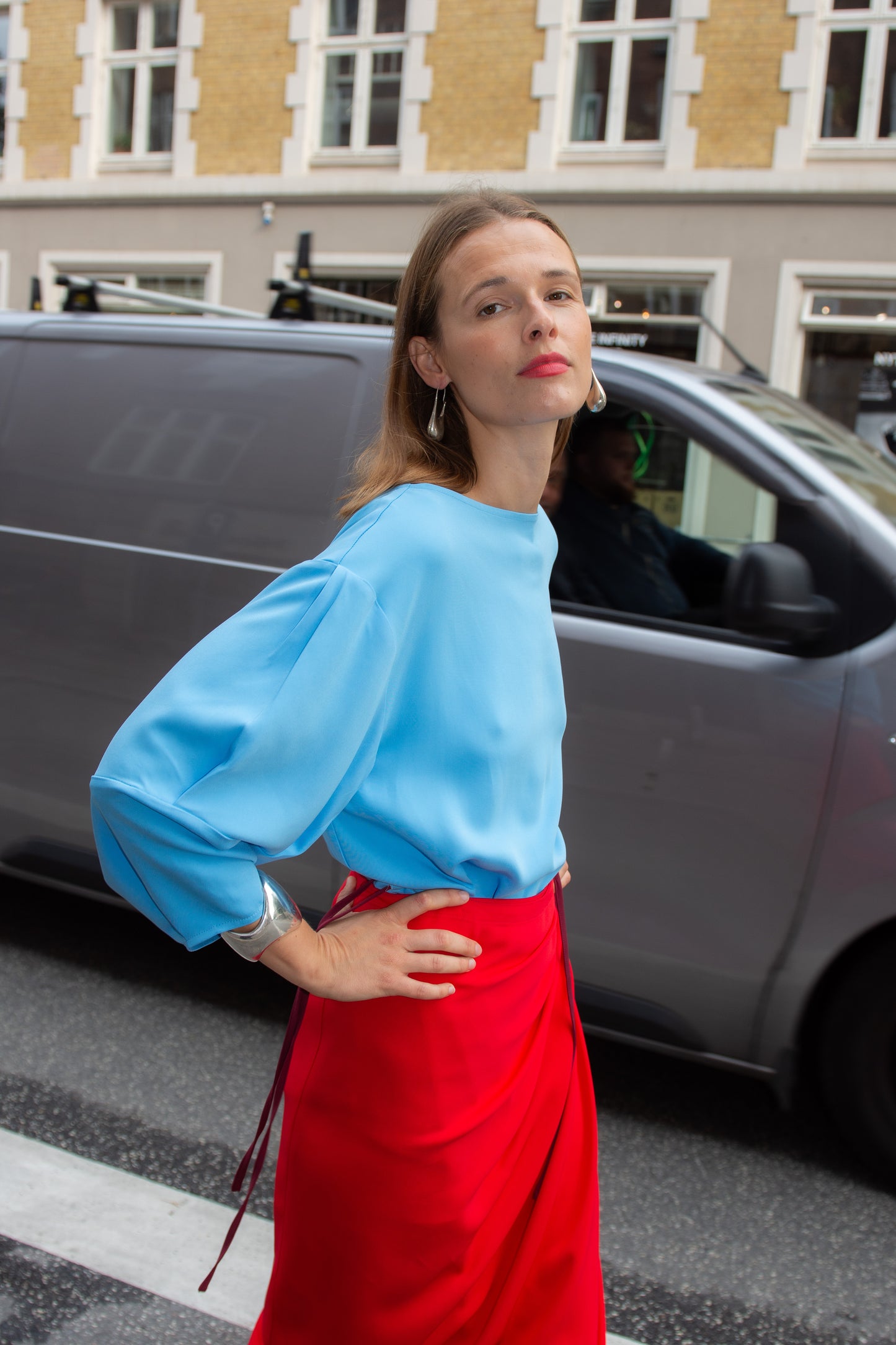 MR. LARKIN, Sloane Top, Sky Blue (Pre-Order Ships by Sept 26th)