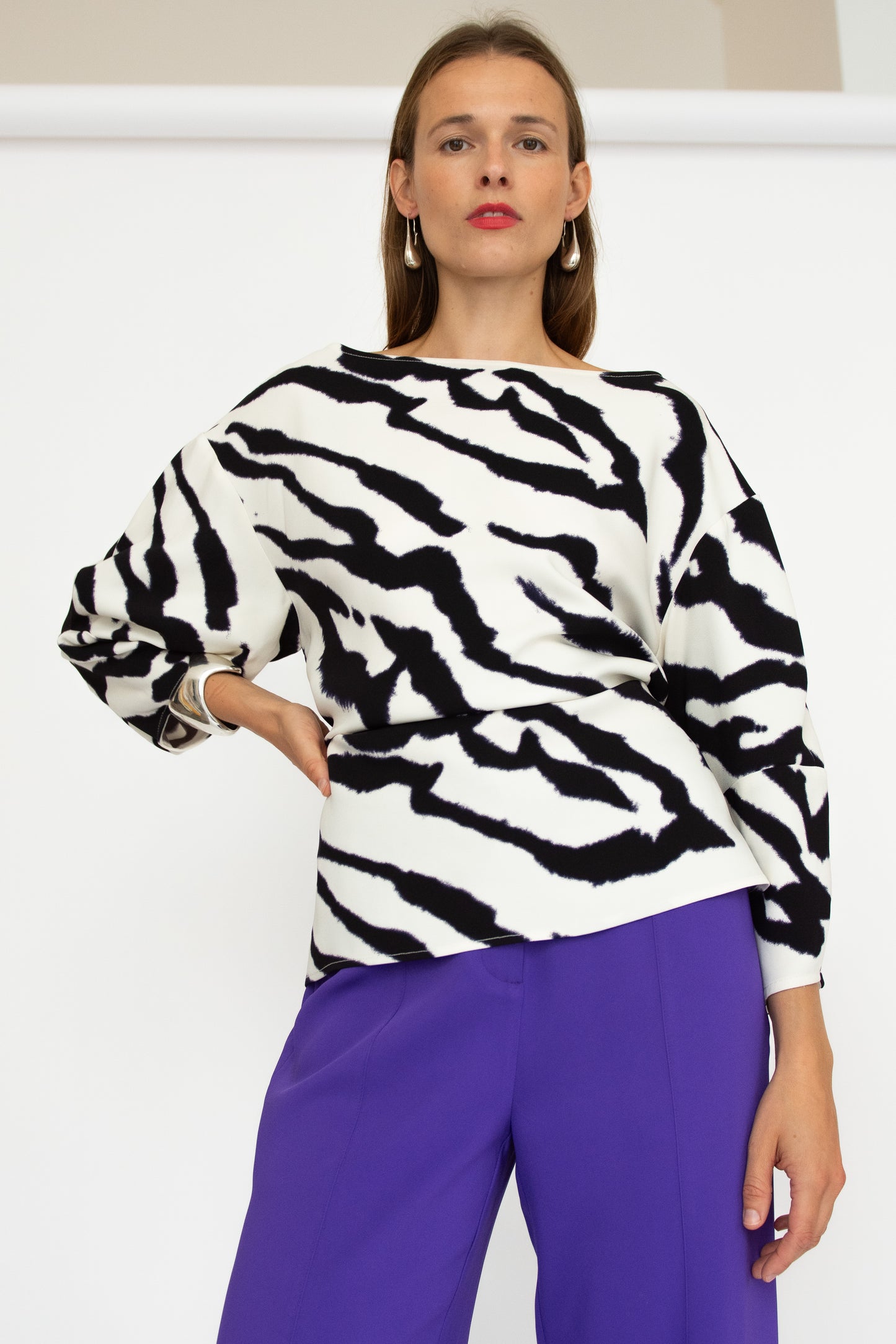 MR. LARKIN, Sloane Top, Zebra Ivory (Pre- Order Ships by Sept 26th)