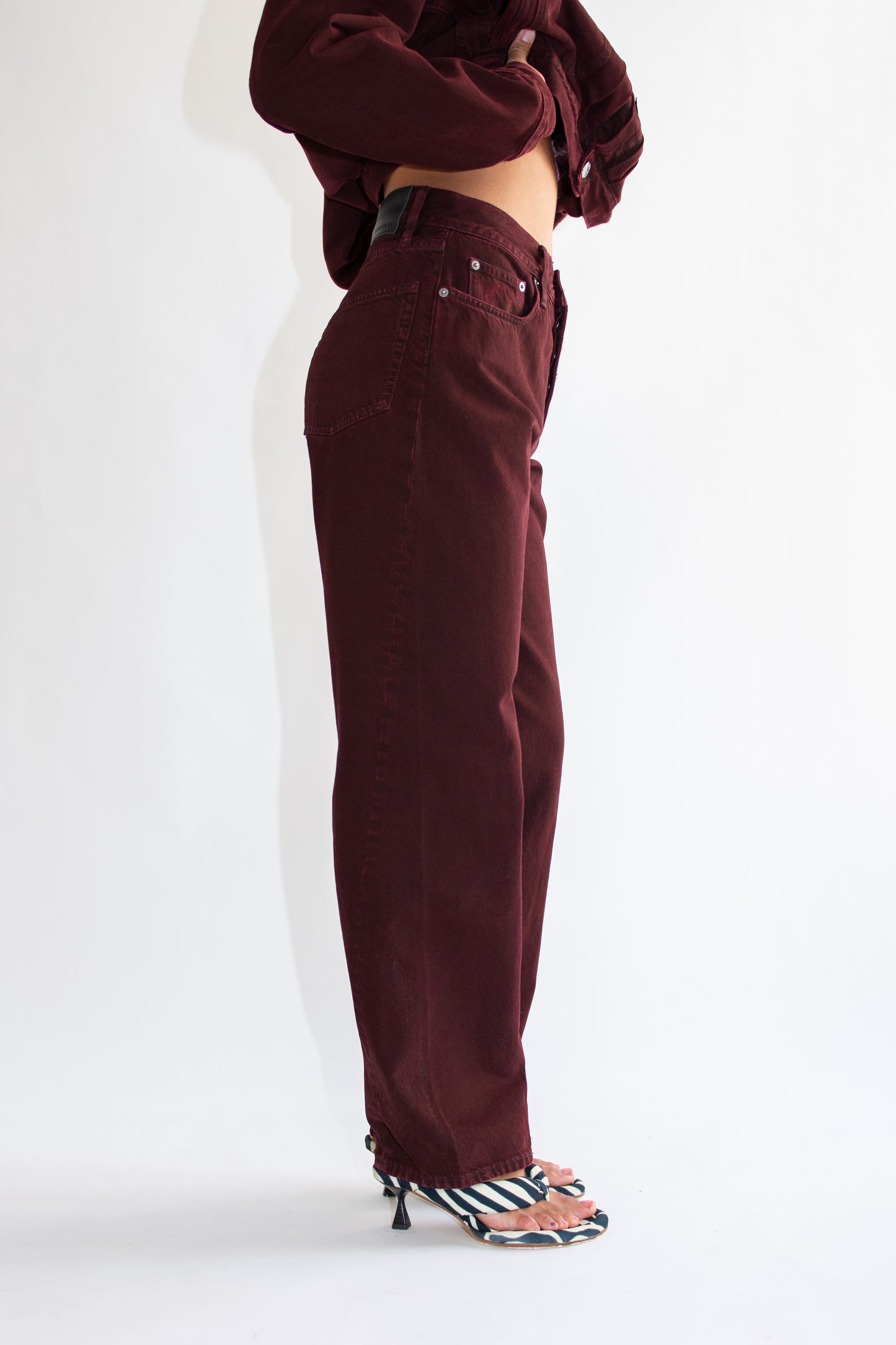 SUNFLOWER, Wide Twist Jean, Dark Wine Dyed