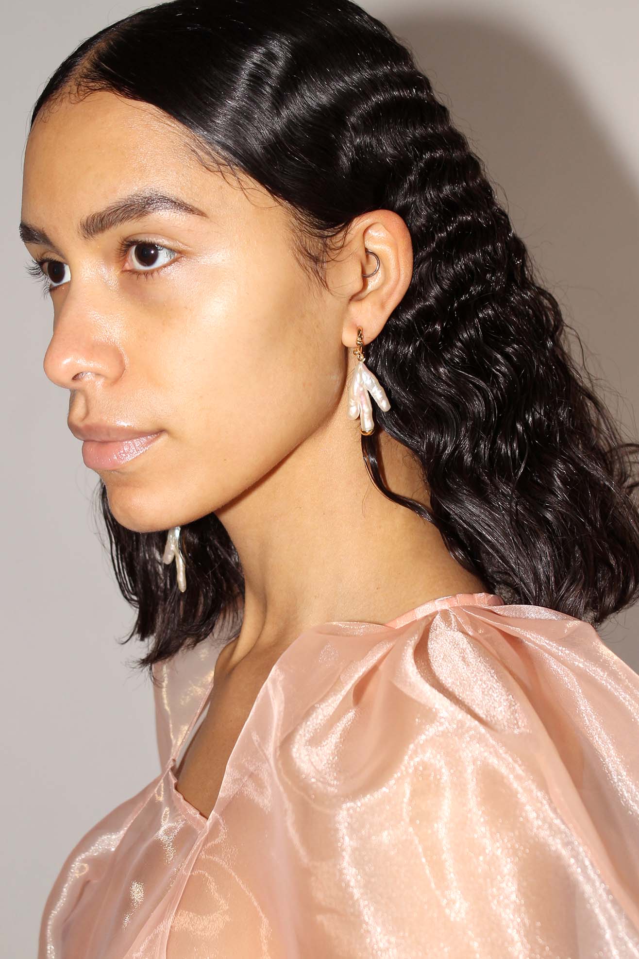 FARIS, Paw Drops Earrings, Gold Plate Bronze/ Topaz