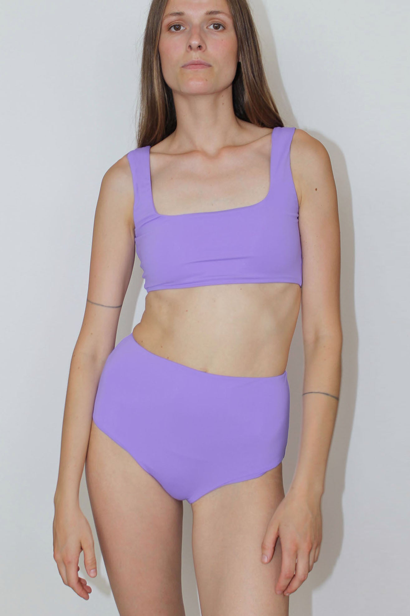 MARA HOFFMAN, Raina Bikini Top, Lilac, Front View