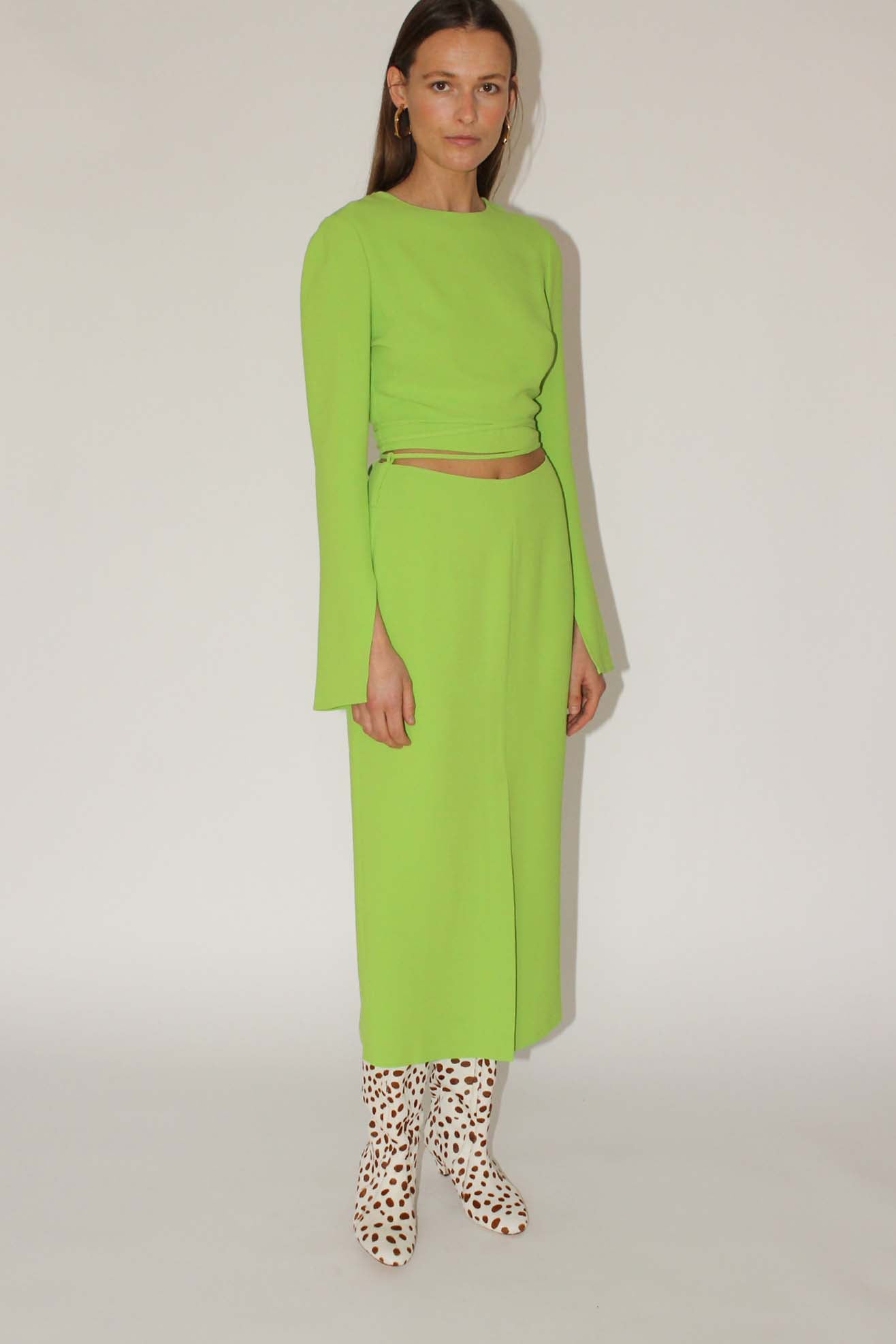 MR. LARKIN, Lou Lou Tie Skirt, Lime
