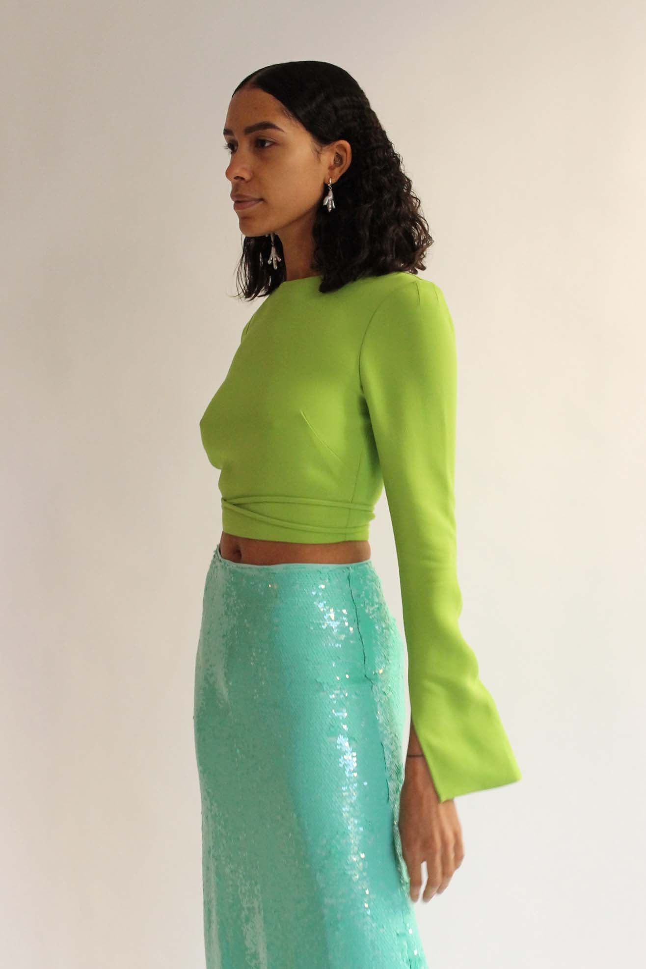 MR. LARKIN, Tess Tie Top, Lime