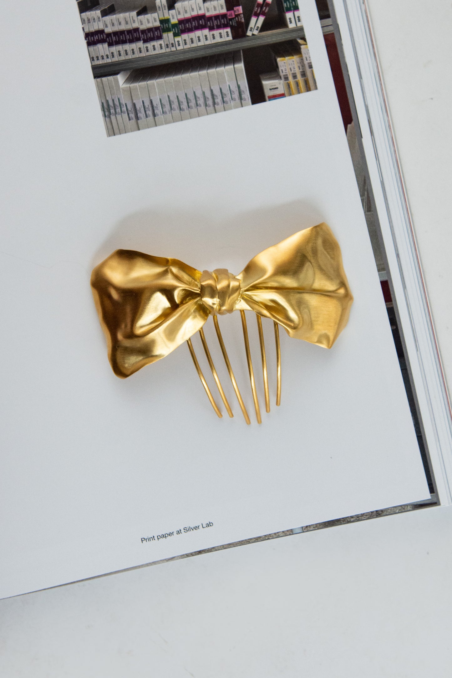 COMPLETEDWORKS, Bow Barrette Hairclip, Gold Plated
