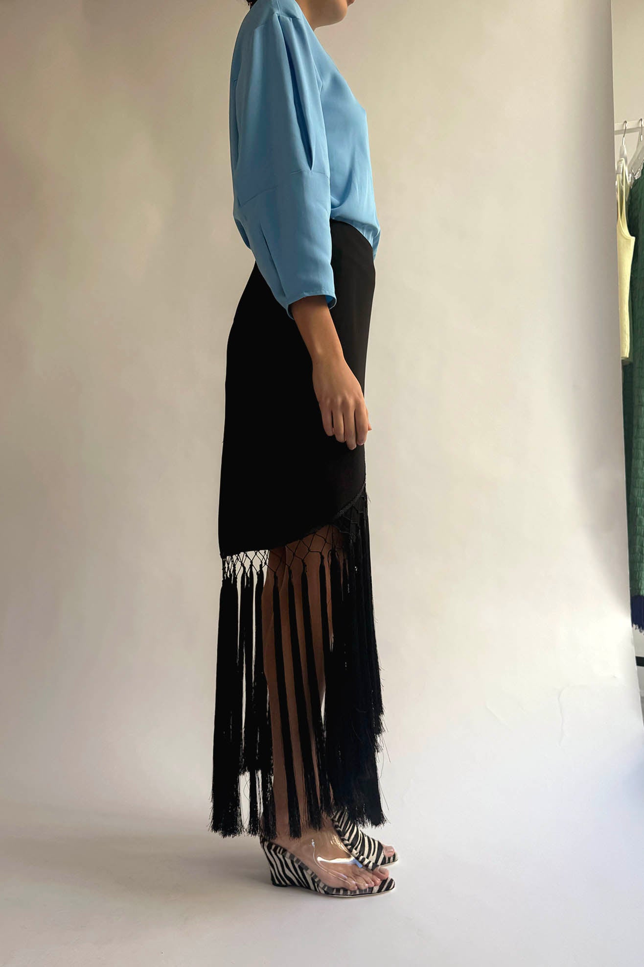 MR. LARKIN, Cara Fringe Wrap Skirt, Black – Mr. Larkin