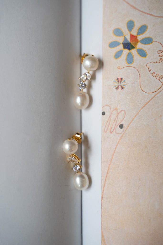 COMPLETEDWORKS, An Aura of Prophecy, Pearl Zirconia Earrings