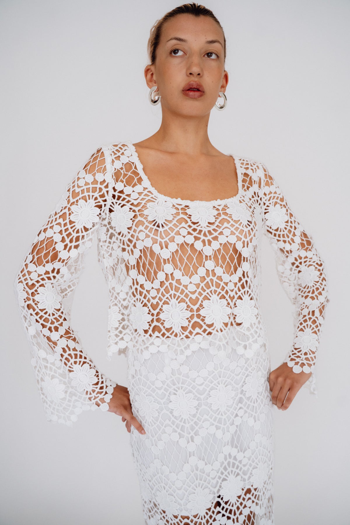 MR. LARKIN, Sienna Top, White