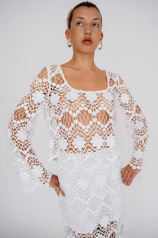 MR. LARKIN, Sienna Top, White