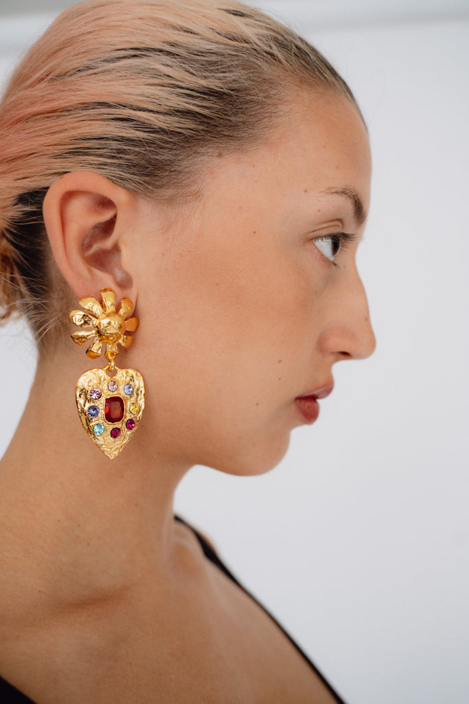 MONDO MONDO, Tropicana Earrings, Gold/ Multi