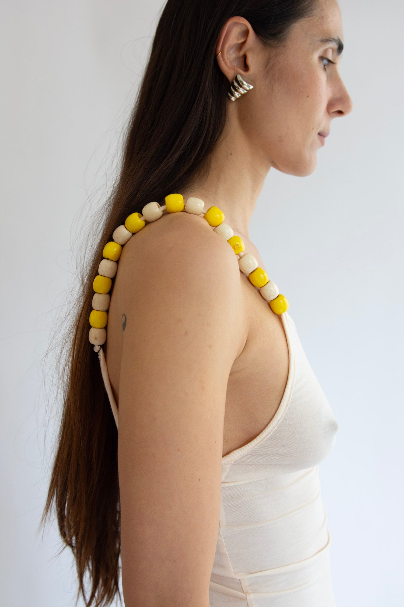 NIA THOMAS, Bea Beaded Tank Top, Cream