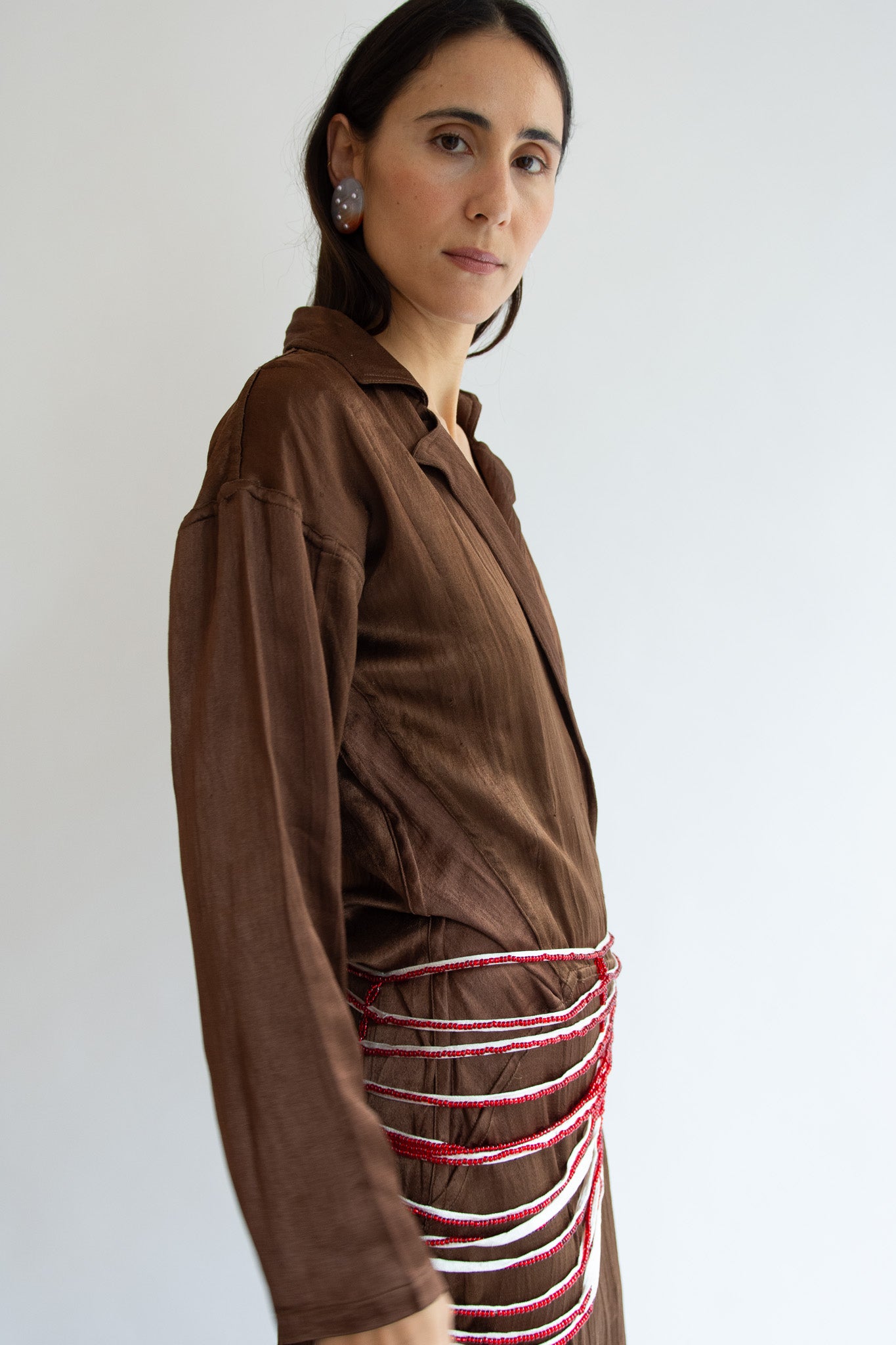 TIGRA TIGRA, Silk Mashroo Appointment Dress, Chocolate