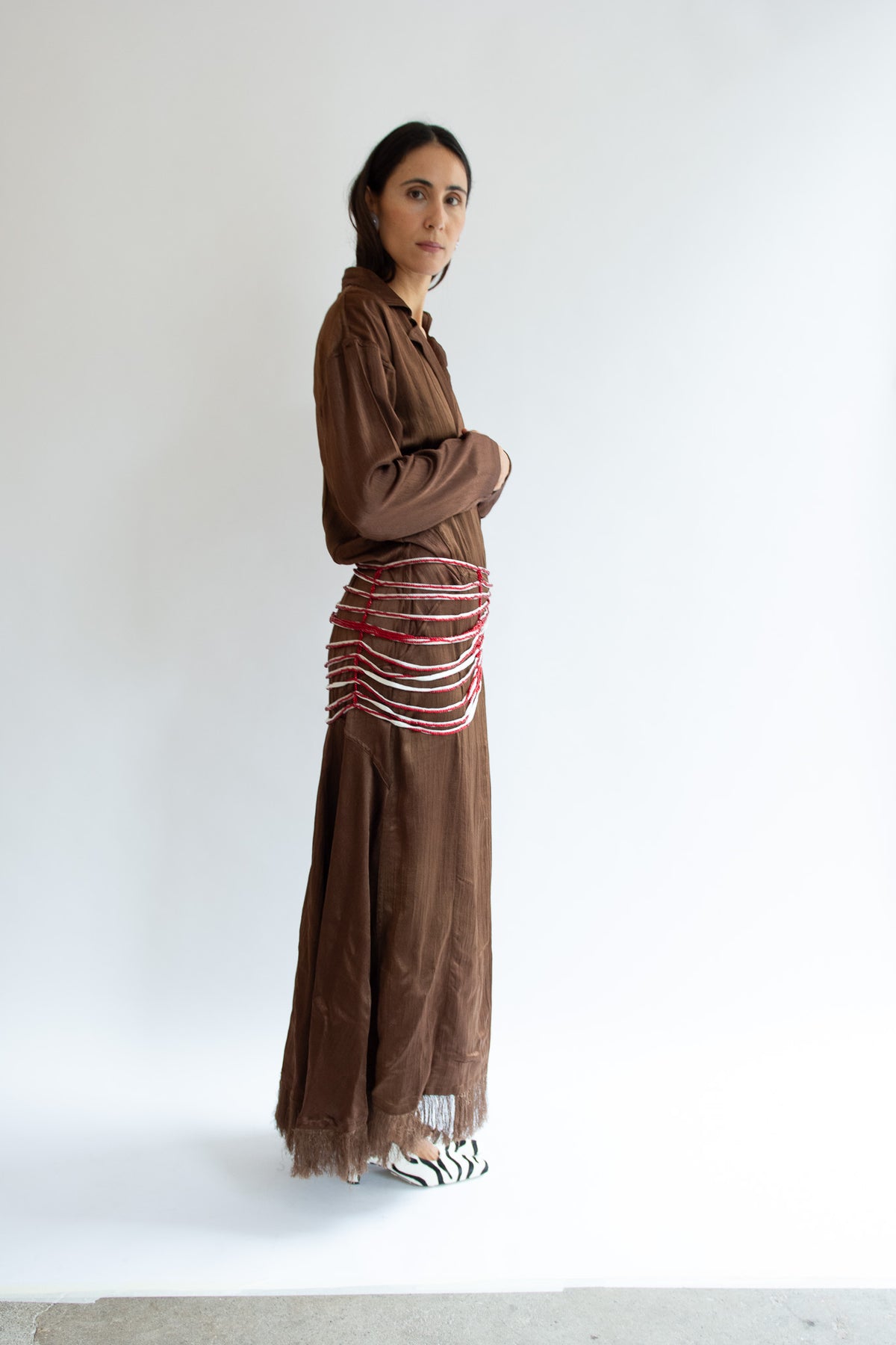TIGRA TIGRA, Silk Mashroo Appointment Dress, Chocolate