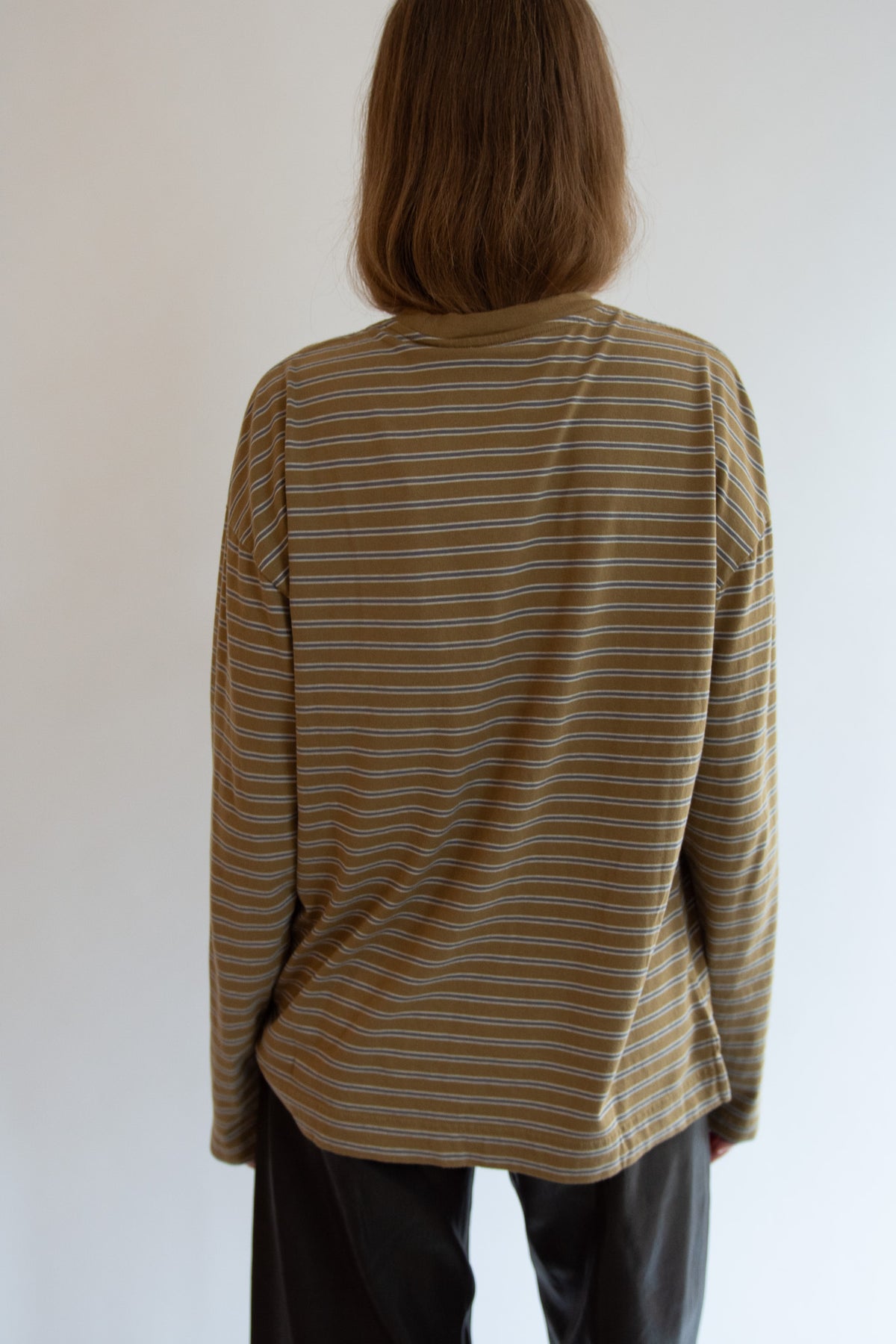 SUNFLOWER, Stripe LS Pocket Tee, Brown