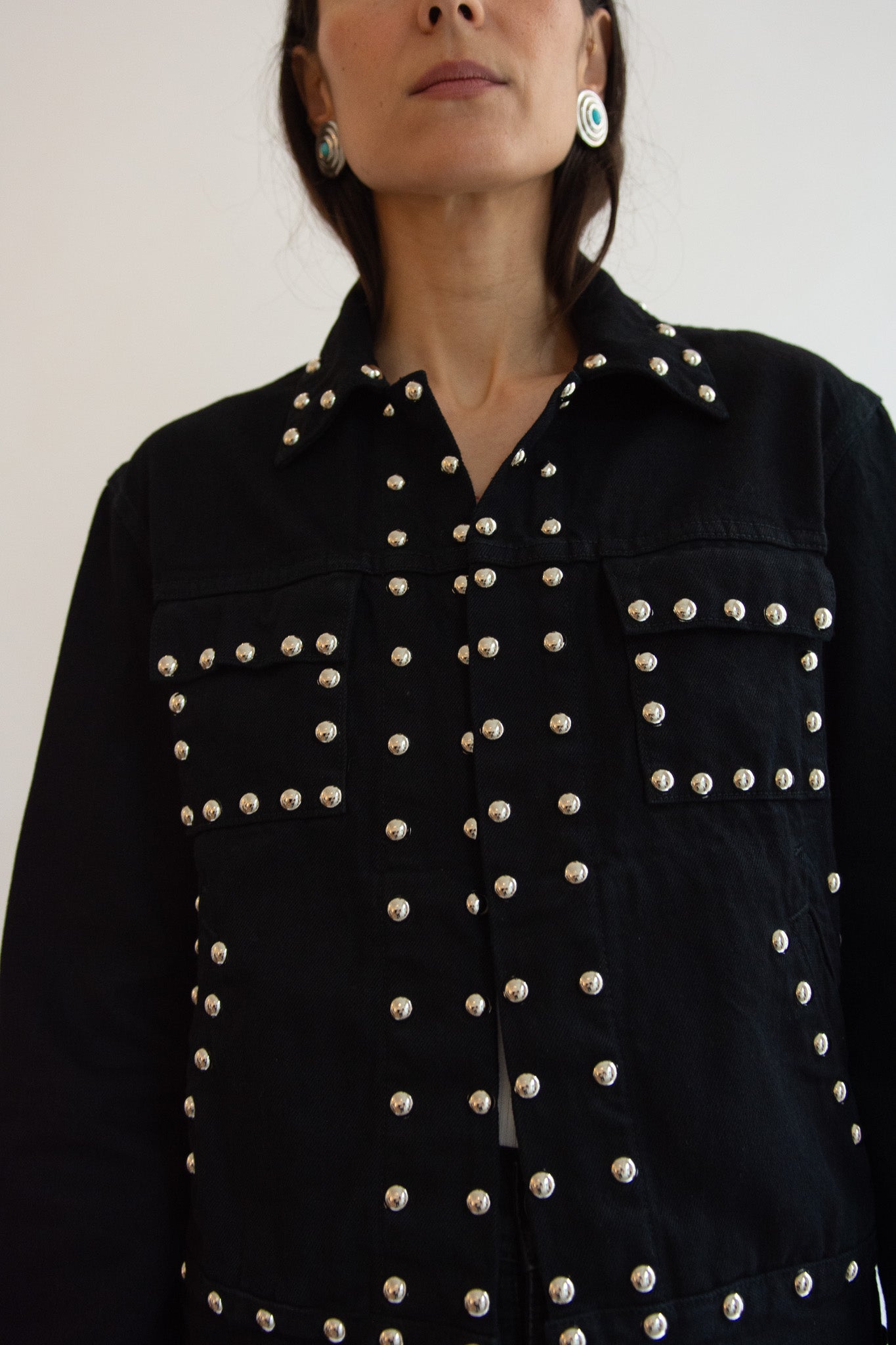JESSE KAMM, Studded Ranch Jacket, Black Overdye w/ Studs