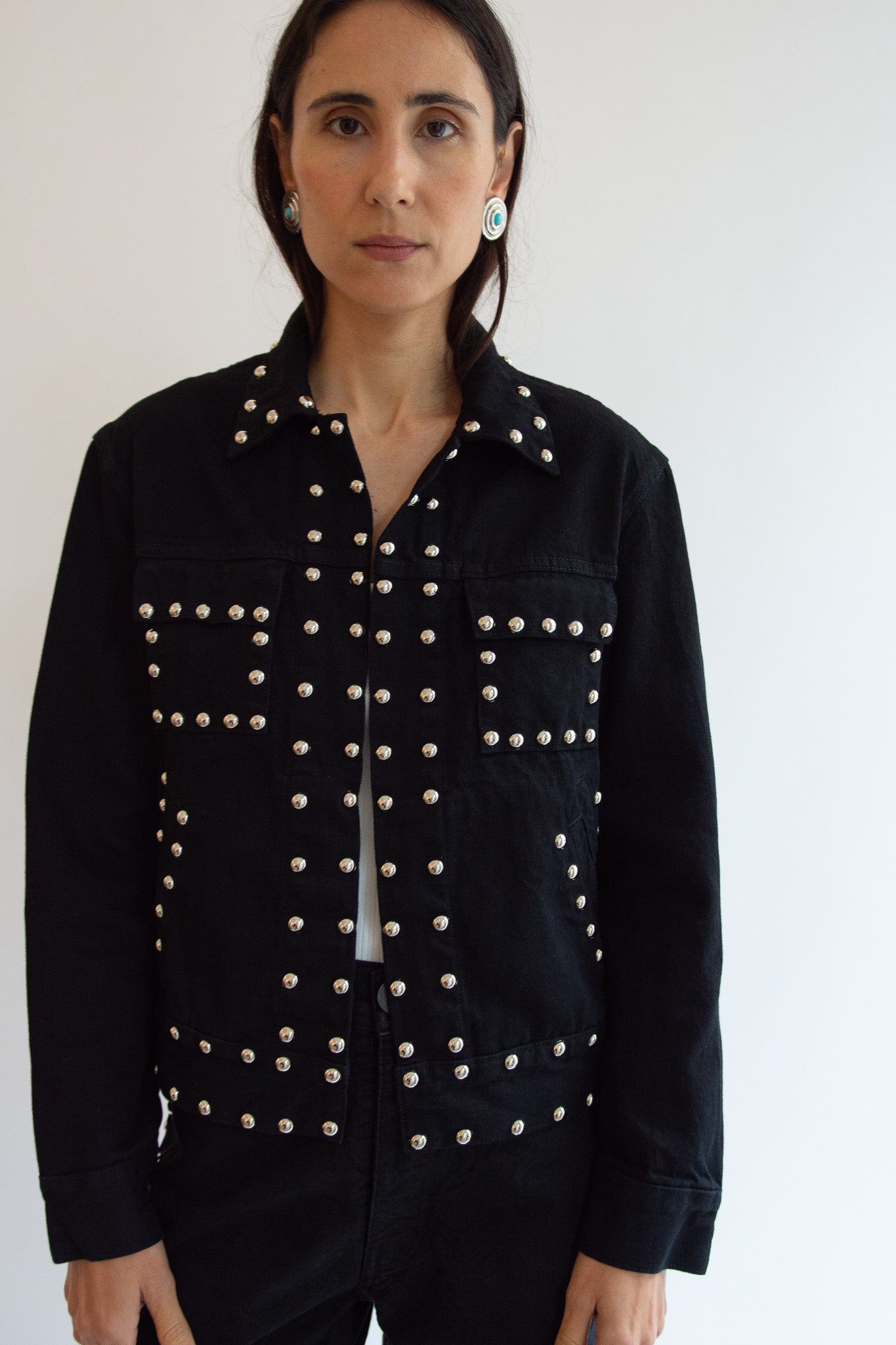 JESSE KAMM, Studded Ranch Jacket, Black Overdye w/ Studs