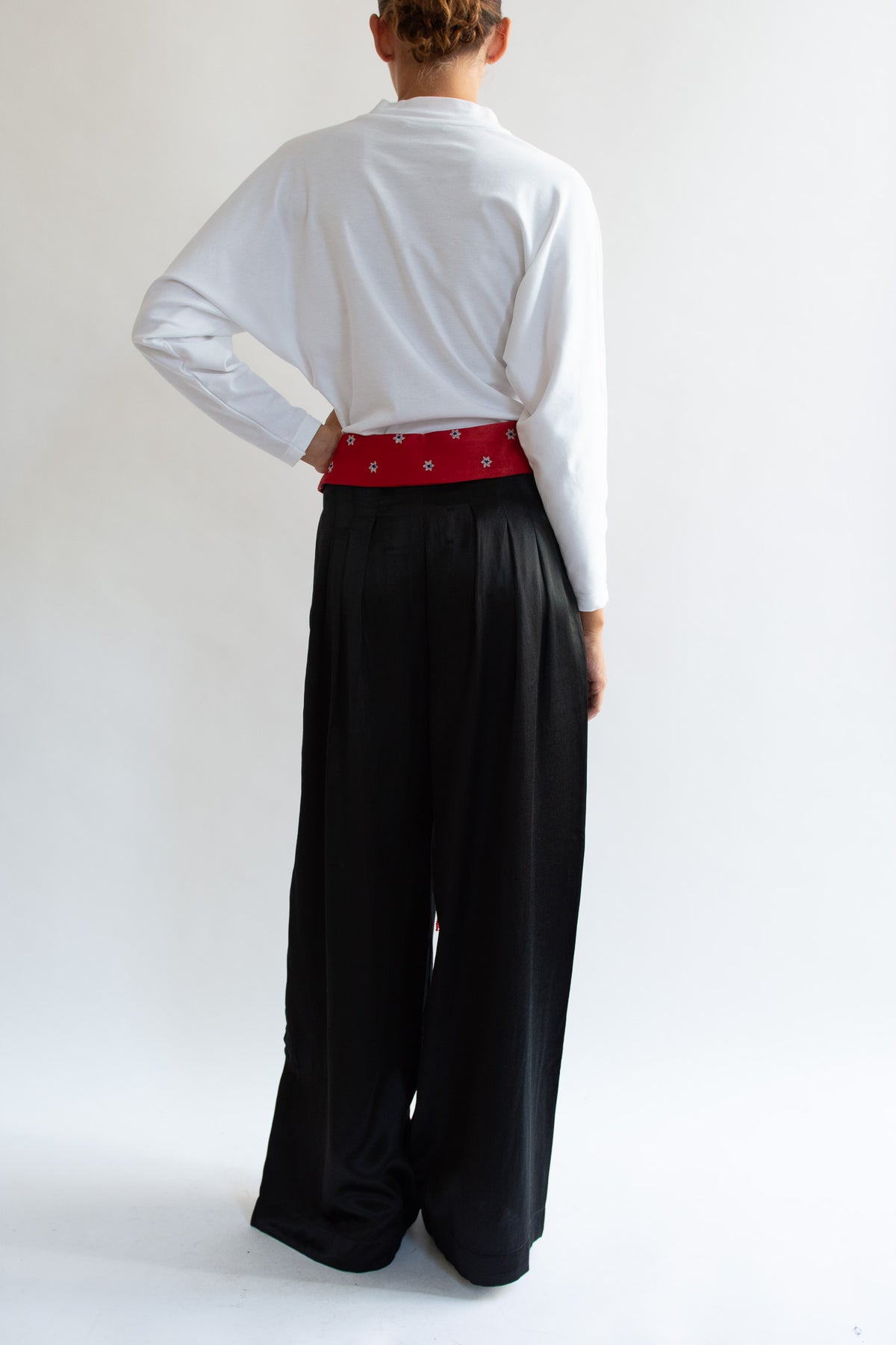 TIGRA TIGRA, Foldover Kasab Trouser, Black with Red