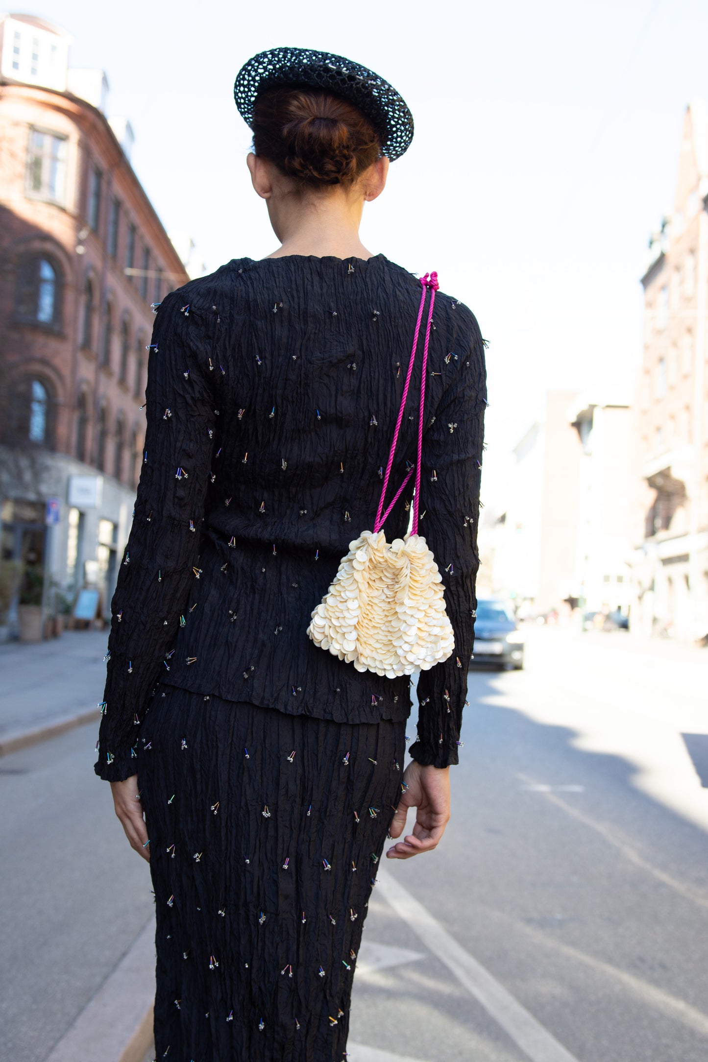Gigi Burris, Coco Straw Beret, Black
