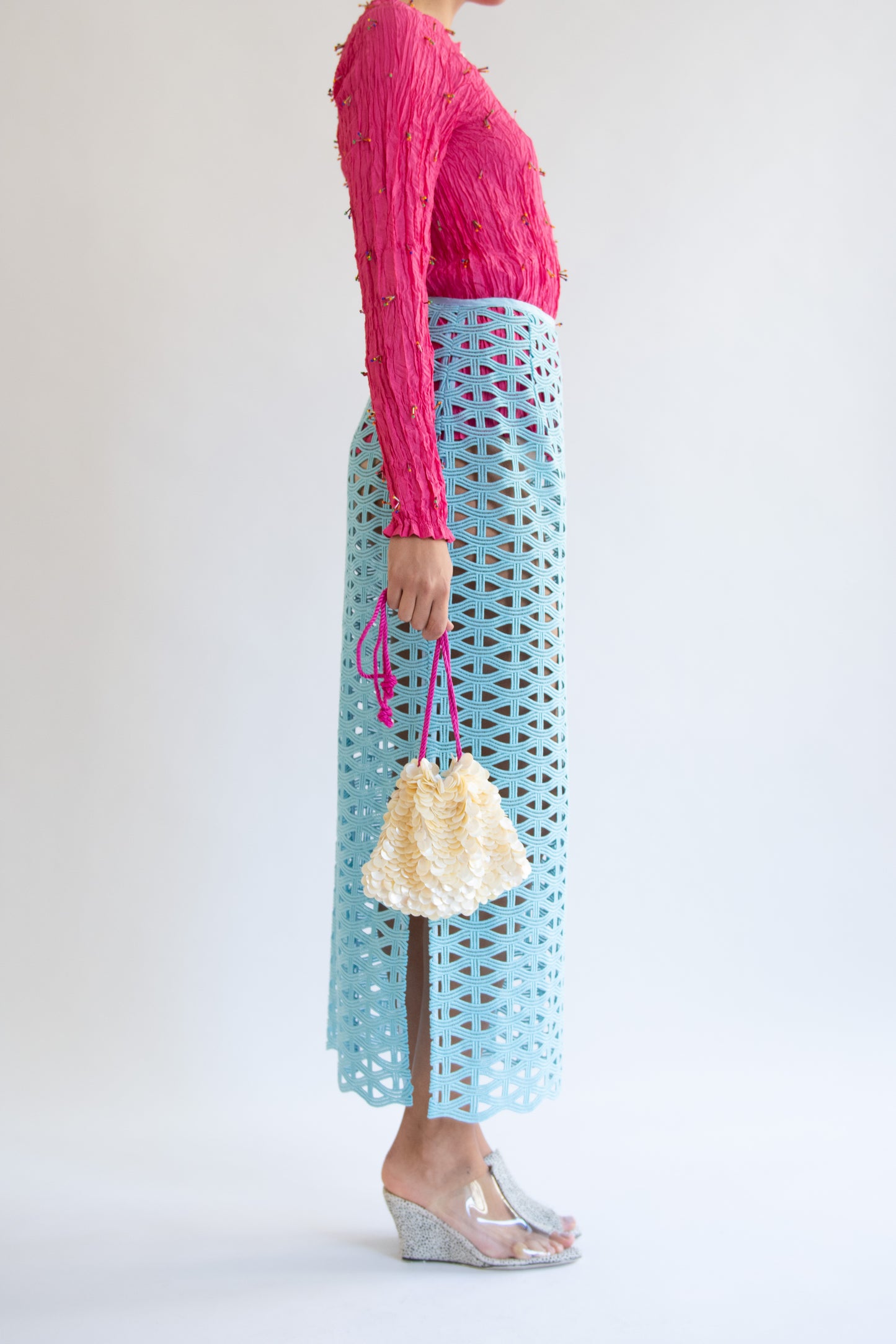 MR. LARKIN, Lou Lou Skirt, Heavy Lace, Sea