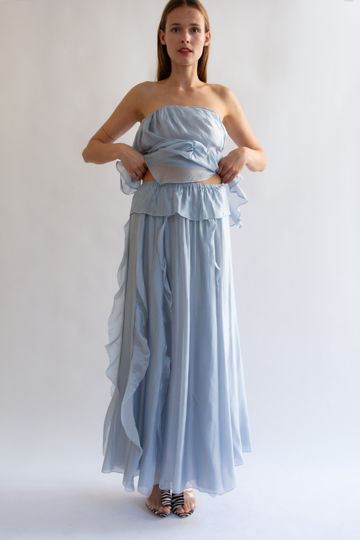 THE GARMENT, Gilian Maxi Skirt, Dusty Blue