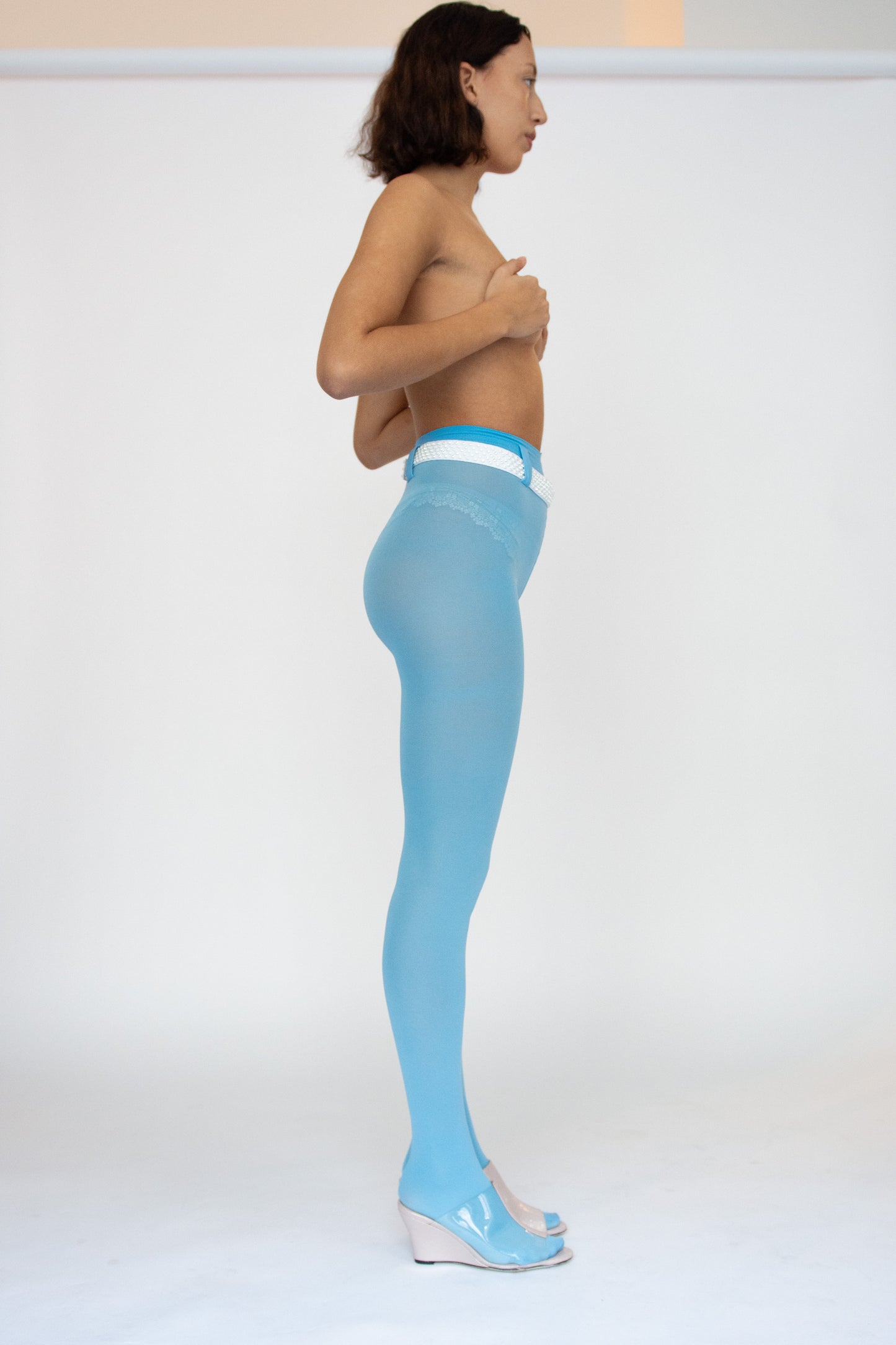MARIA LA ROSA, Belt Ly Tights, Light Blue