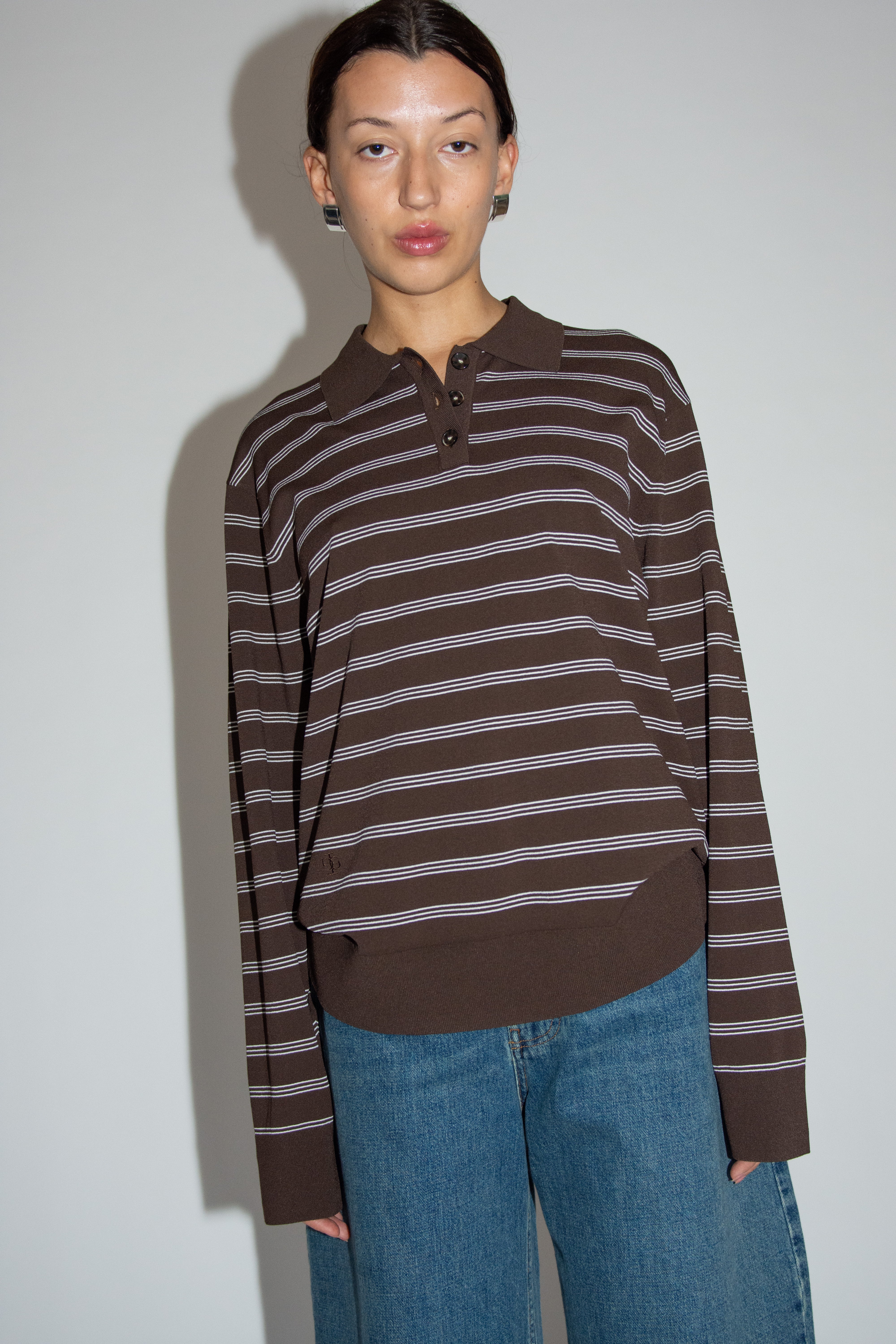 THE GARMENT, Madison Polo, Espresso/Ecru stripes – Mr. Larkin