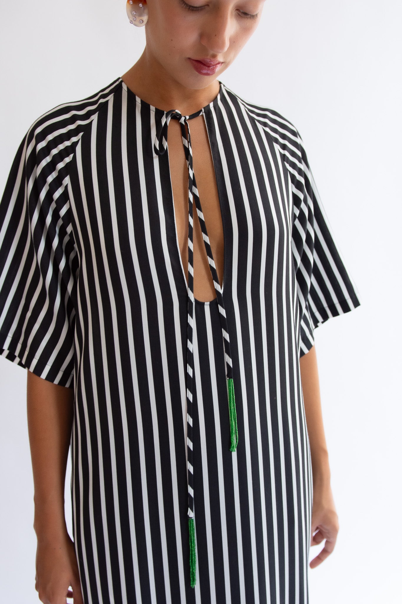 MR. LARKIN, Lola Beaded Fringe Dress, Black