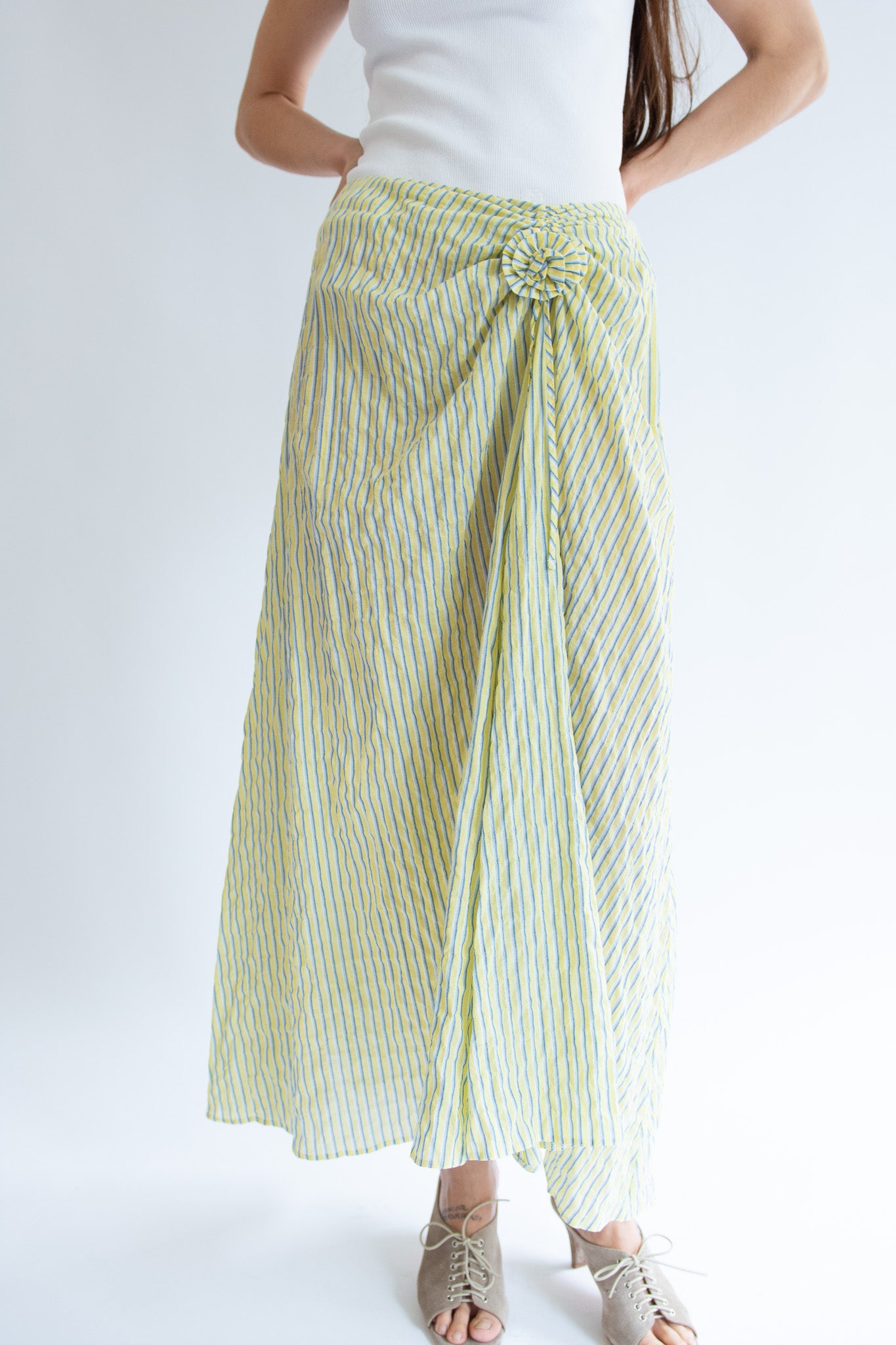 MR. LARKIN, Birdie Skirt, Yellow/Blue